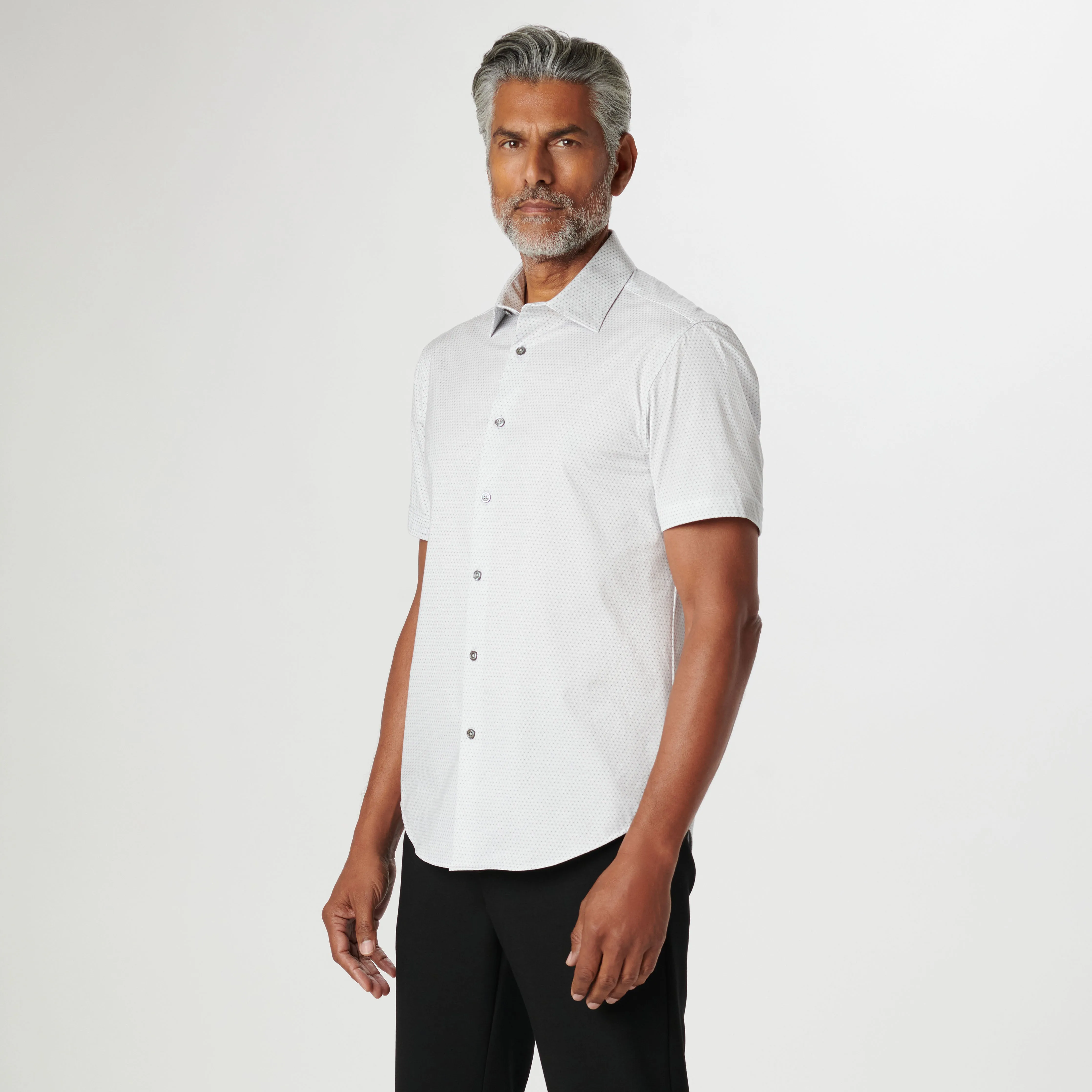 Miles Geometric OoohCotton Short Sleeve Shirt sold by Bugatchi product image thumbnail 3