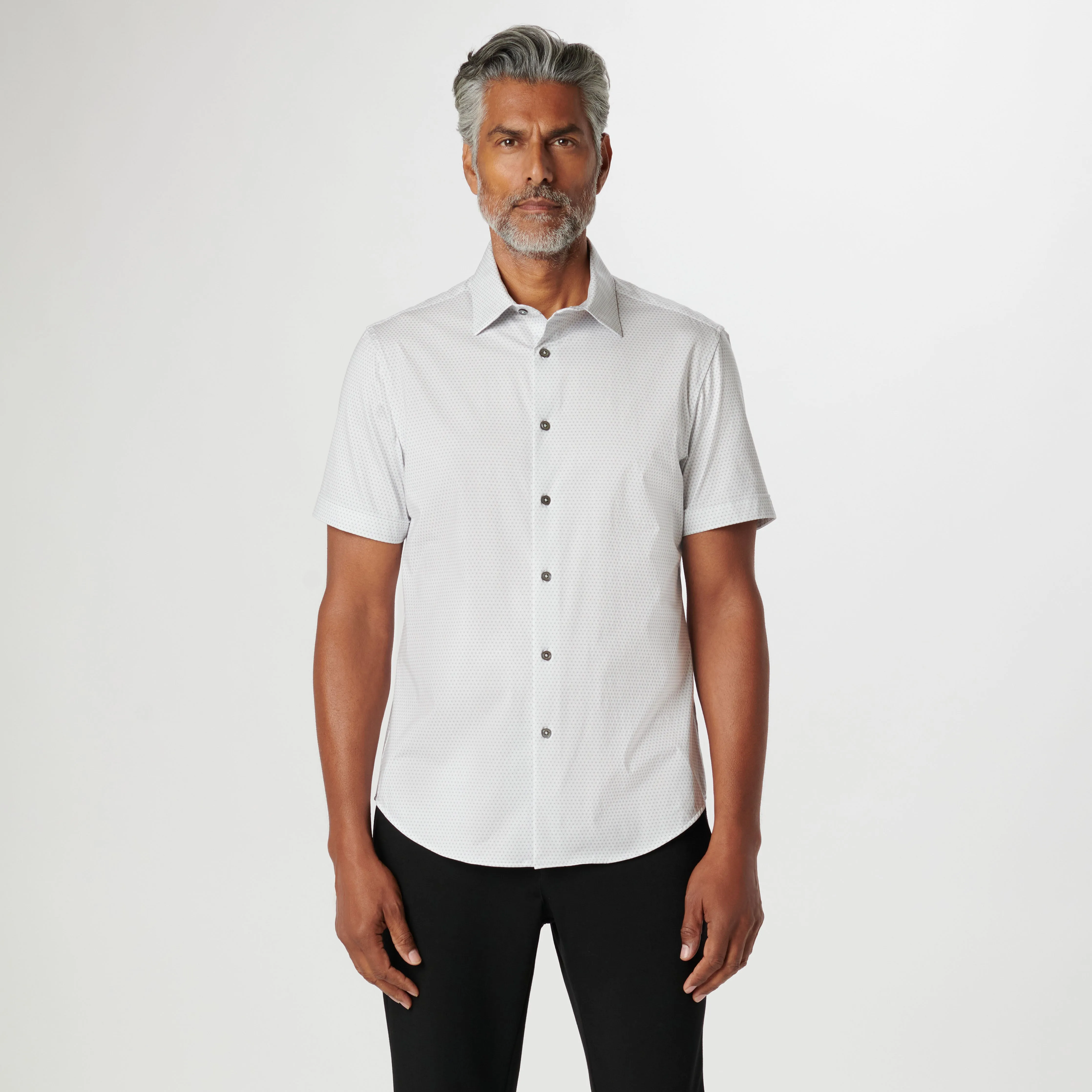 Miles Geometric OoohCotton Short Sleeve Shirt sold by Bugatchi product image thumbnail 2