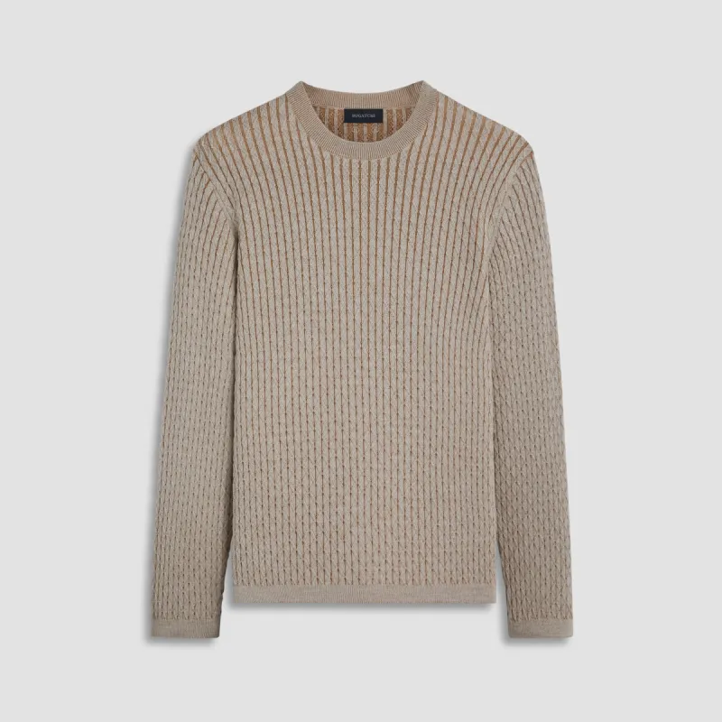 Diamond Stitch Crew Neck Sweater sold by Bugatchi