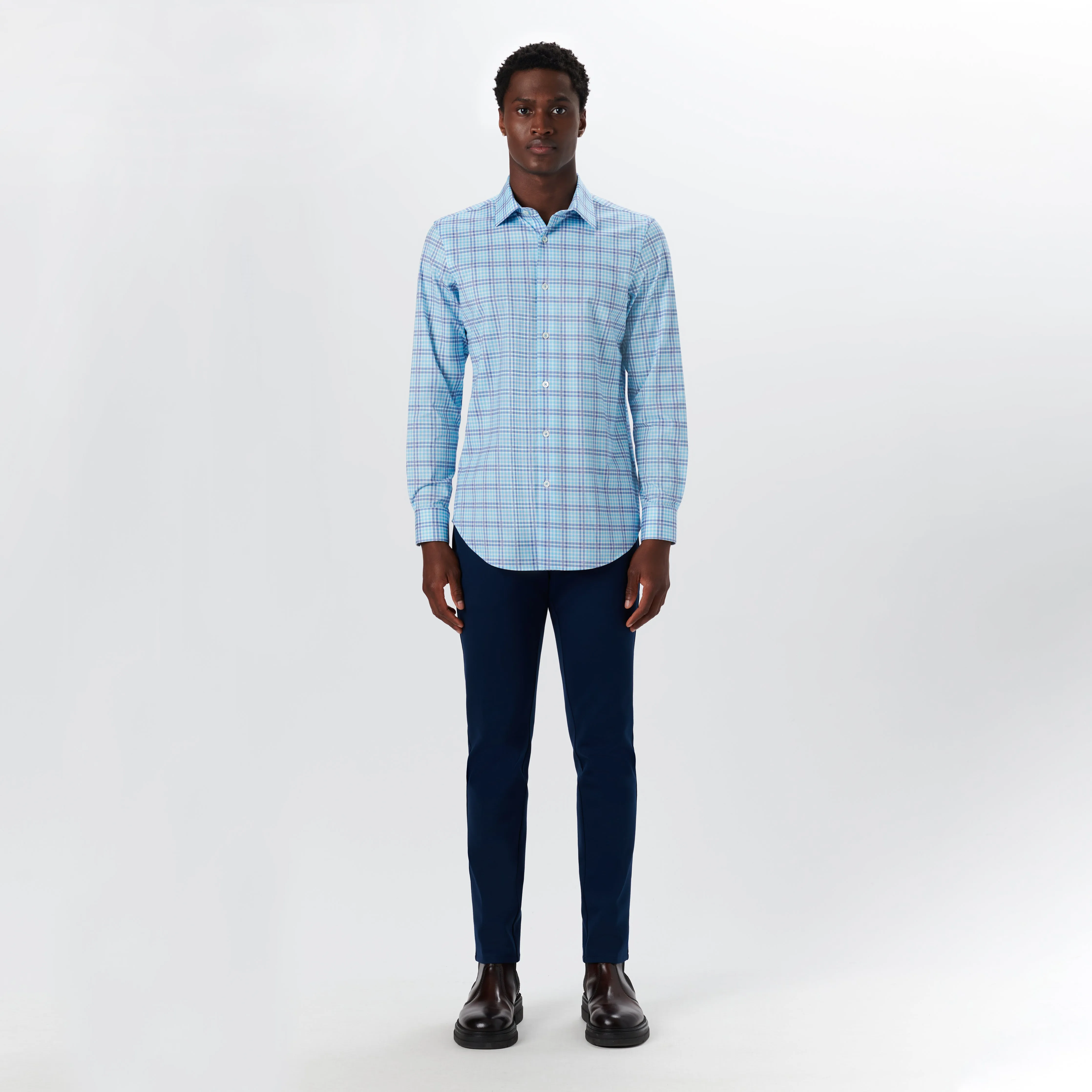 JAMES Mini Check OoohCotton Shirt sold by Bugatchi product image thumbnail 5