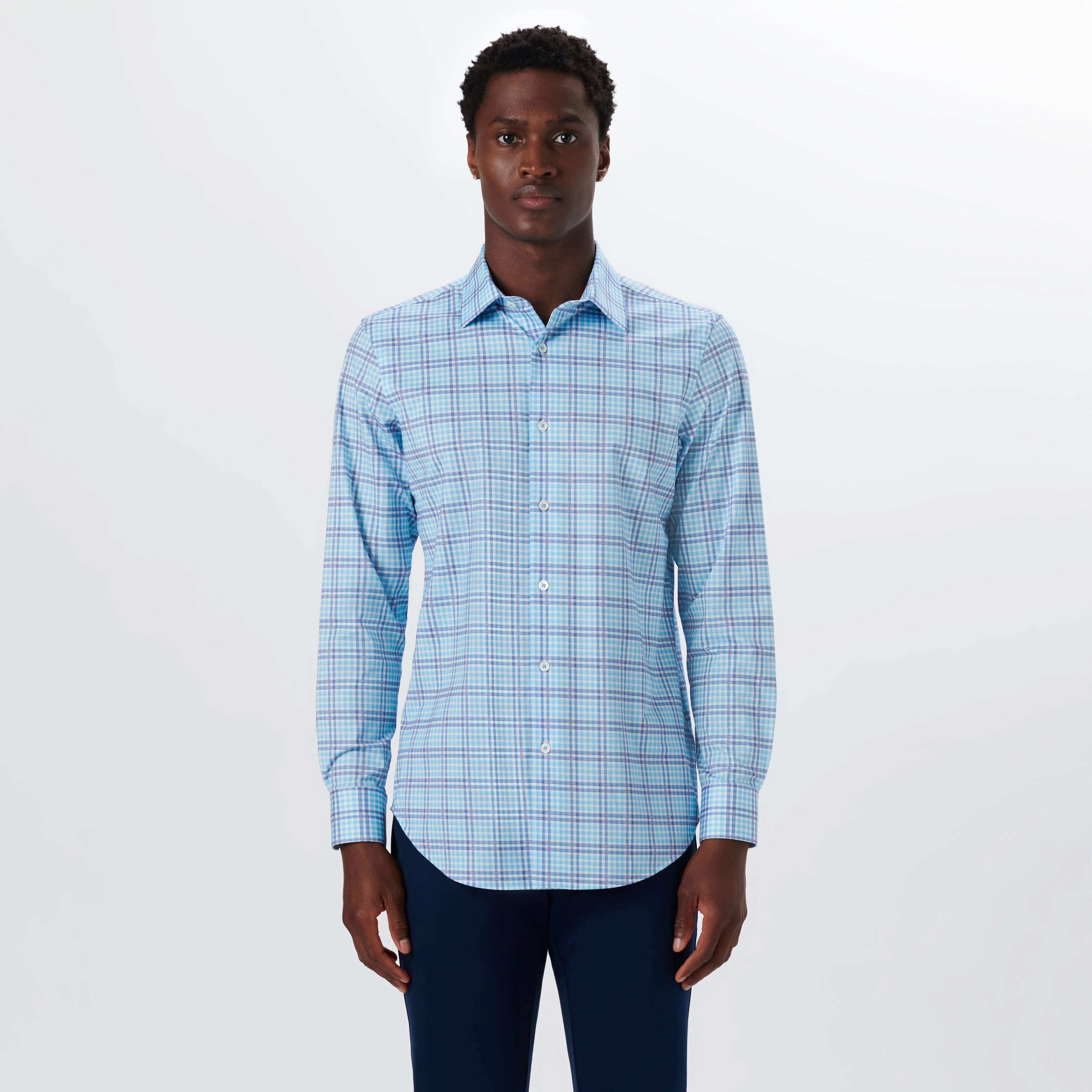 JAMES Mini Check OoohCotton Shirt sold by Bugatchi product image thumbnail 2