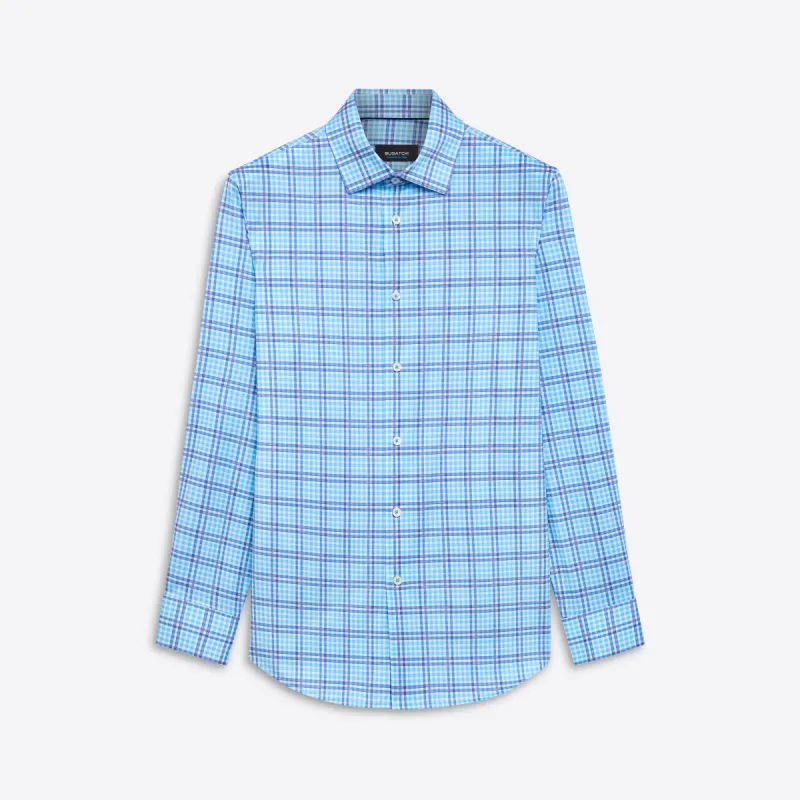 JAMES Mini Check OoohCotton Shirt sold by Bugatchi
