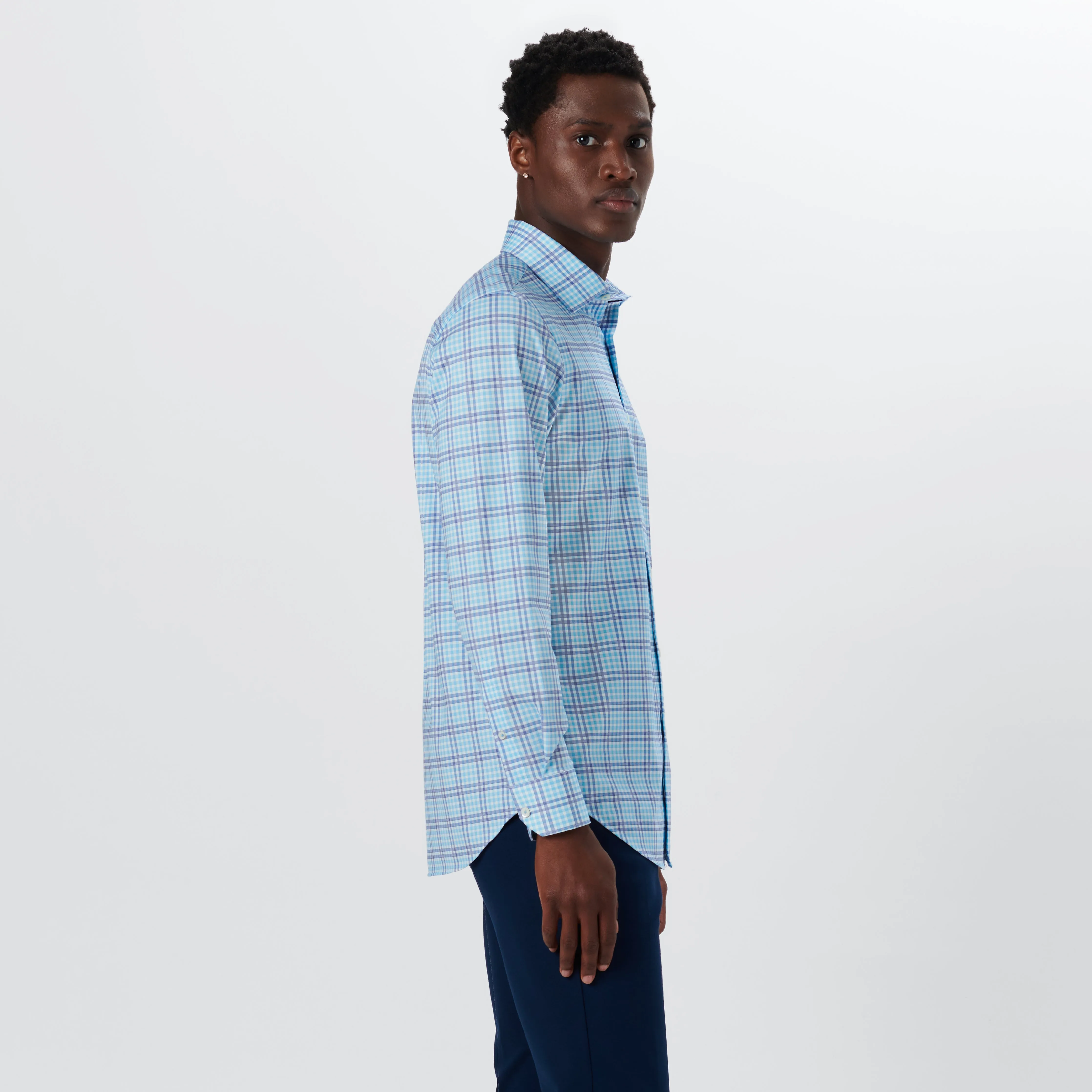 JAMES Mini Check OoohCotton Shirt sold by Bugatchi product image thumbnail 3