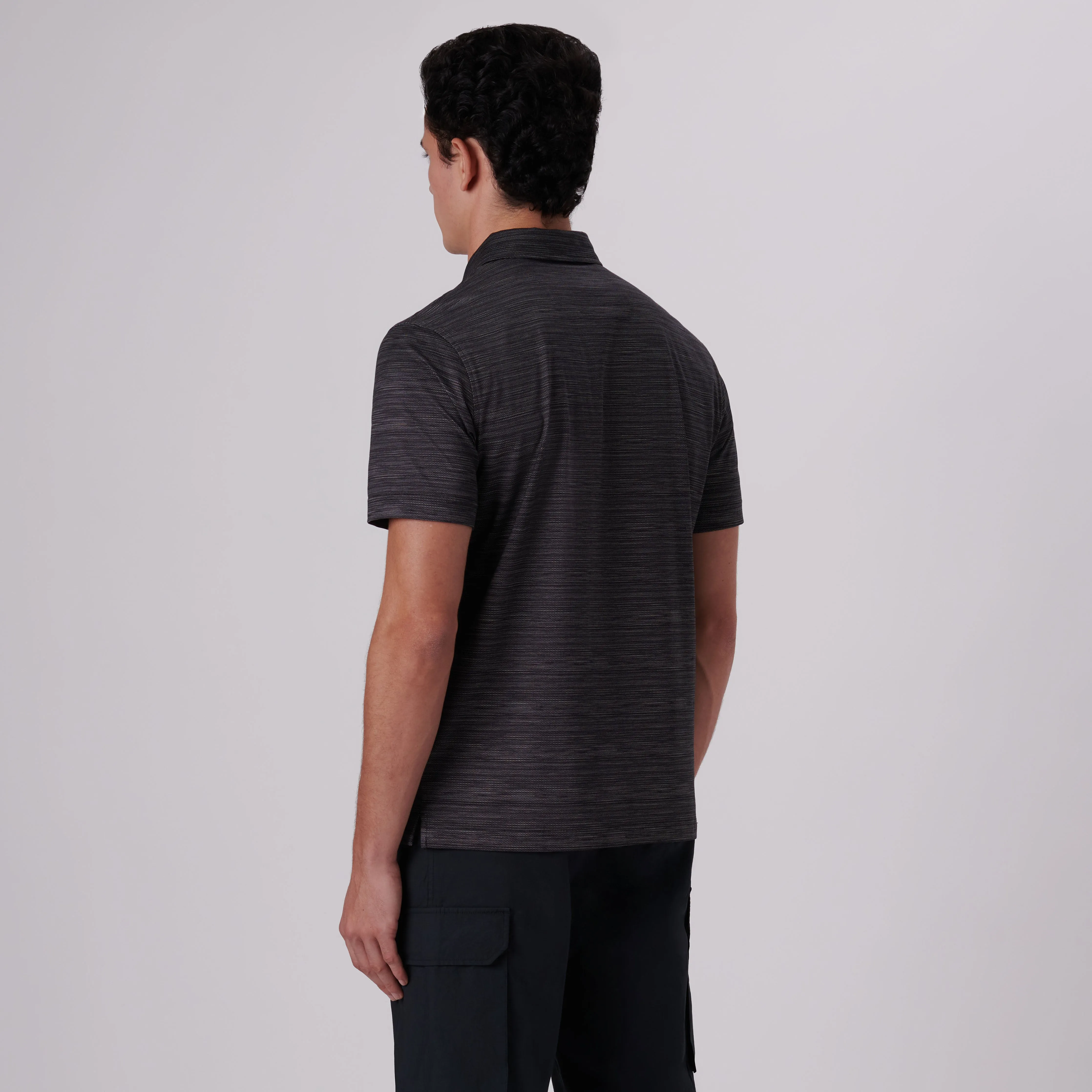 Victor Striated Print OoohCotton Polo sold by Bugatchi product image thumbnail 4