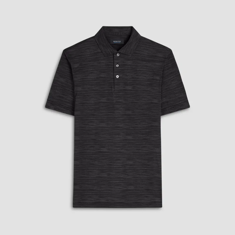 Victor Striated Print OoohCotton Polo made by Bugatchi