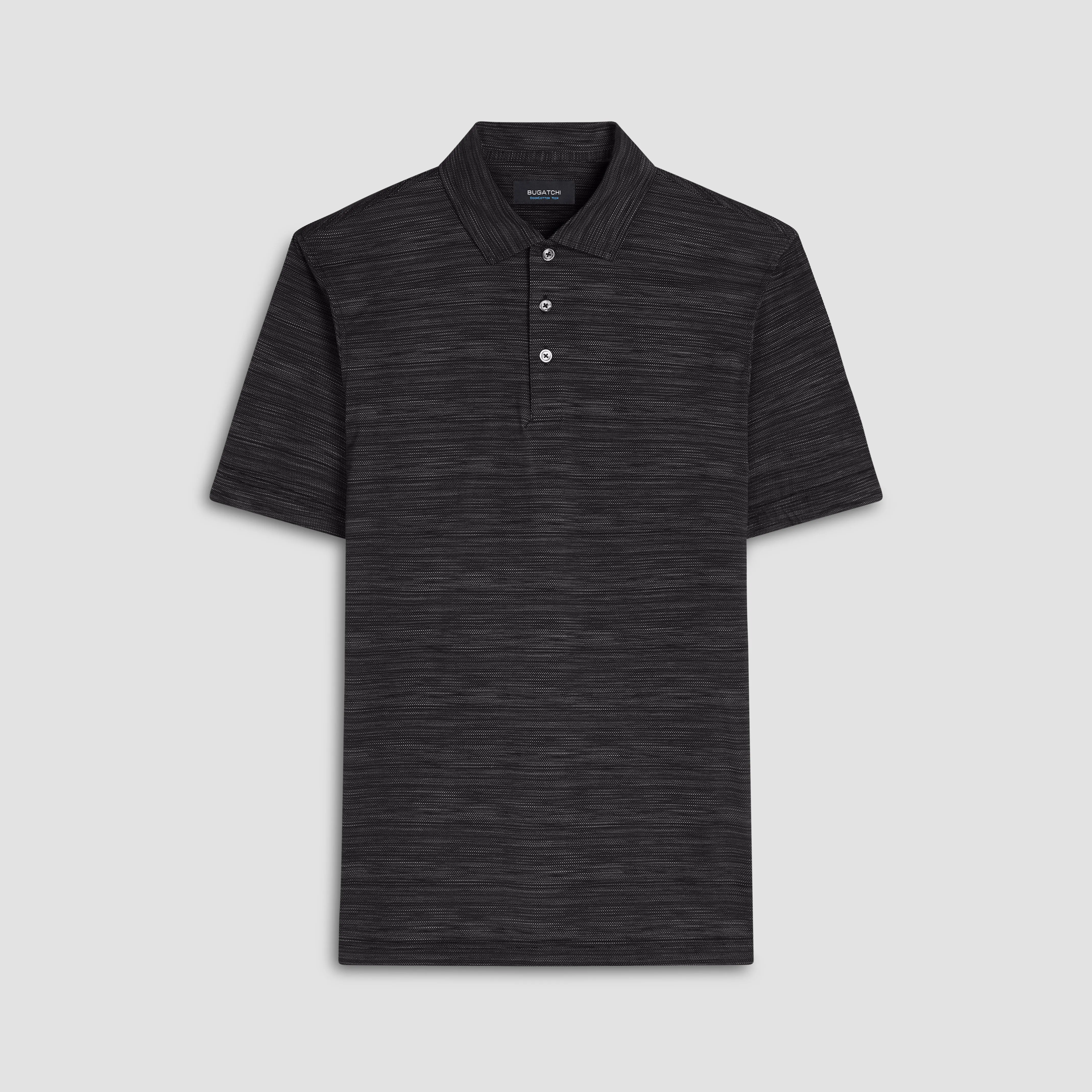 Victor Striated Print OoohCotton Polo sold by Bugatchi