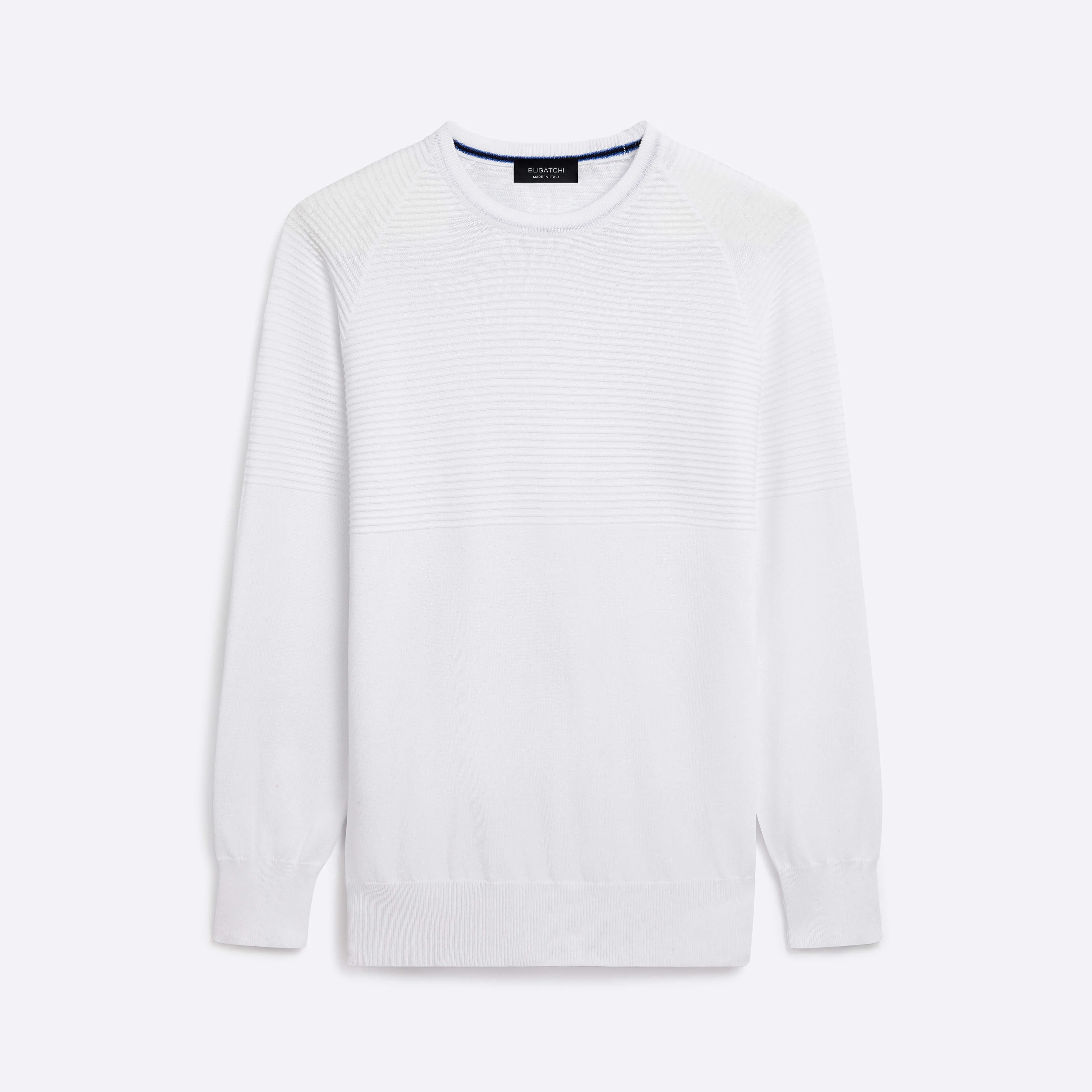 Solid & Stripe Combo Crew Neck Sweater sold by Bugatchi