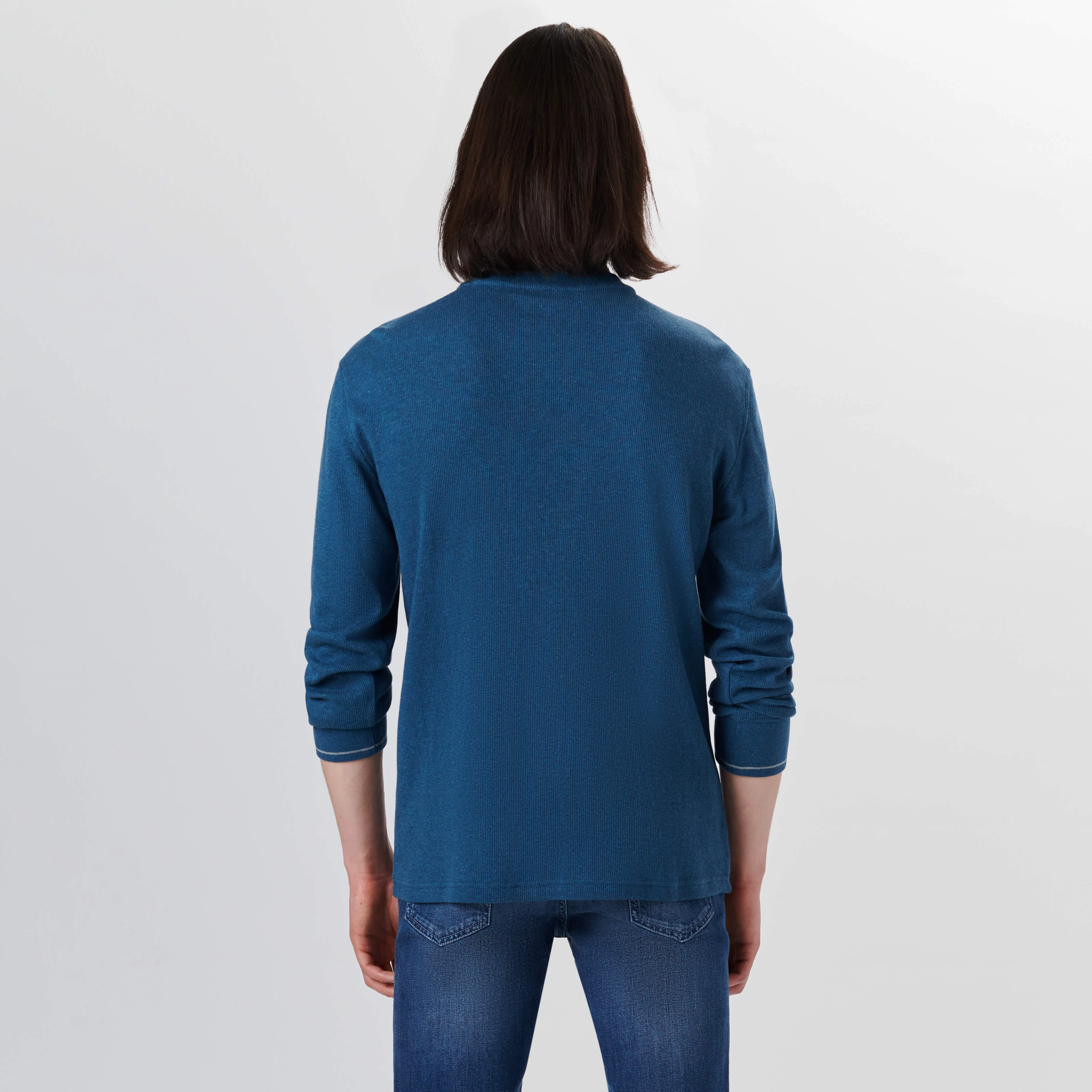 Solid & Stripe Combo Crew Neck Sweater sold by Bugatchi product image thumbnail 5