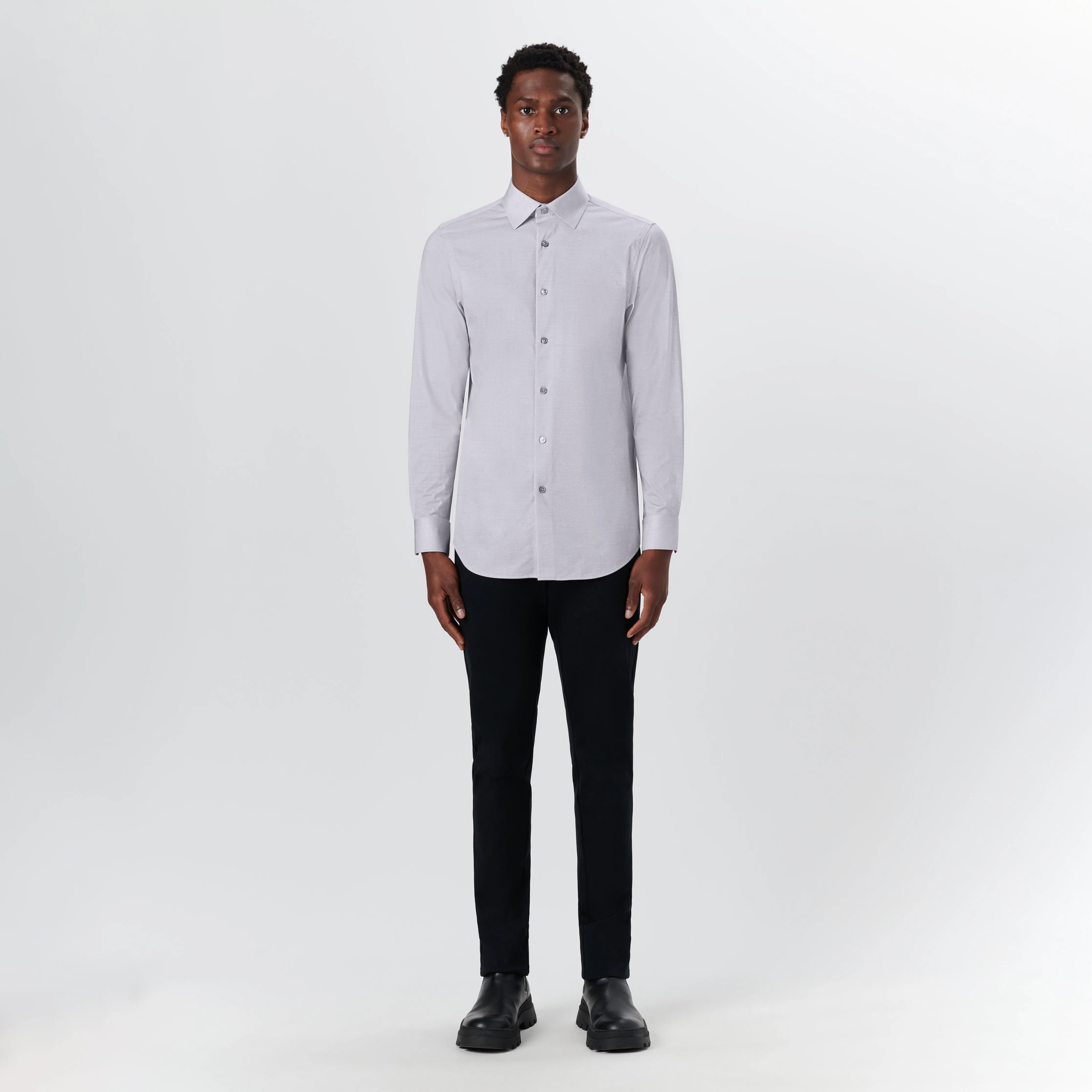 JAMES Chambray Print OoohCotton Shirt sold by Bugatchi product image thumbnail 5