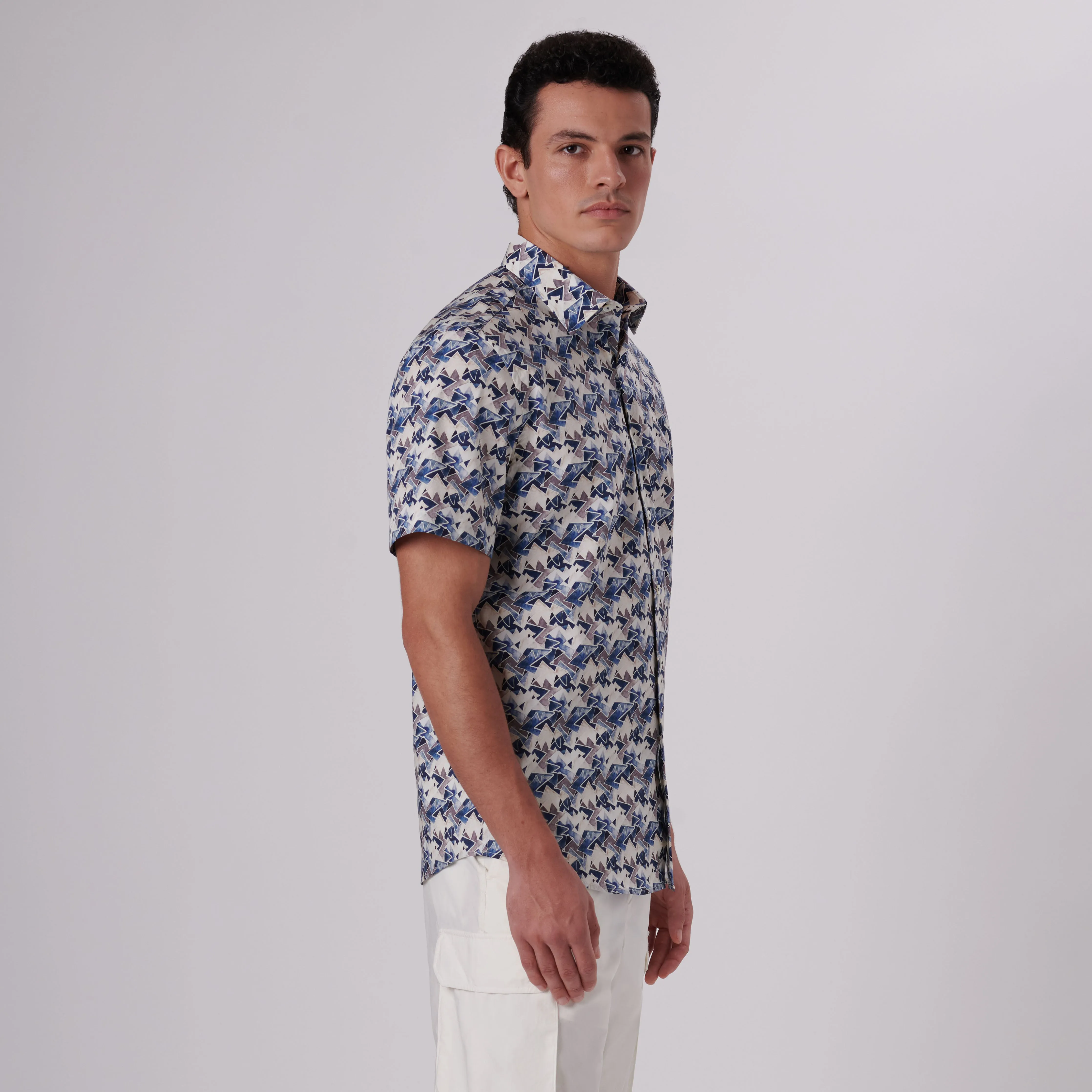 Orson Abstract Print Short Sleeve Shirt sold by Bugatchi product image thumbnail 3
