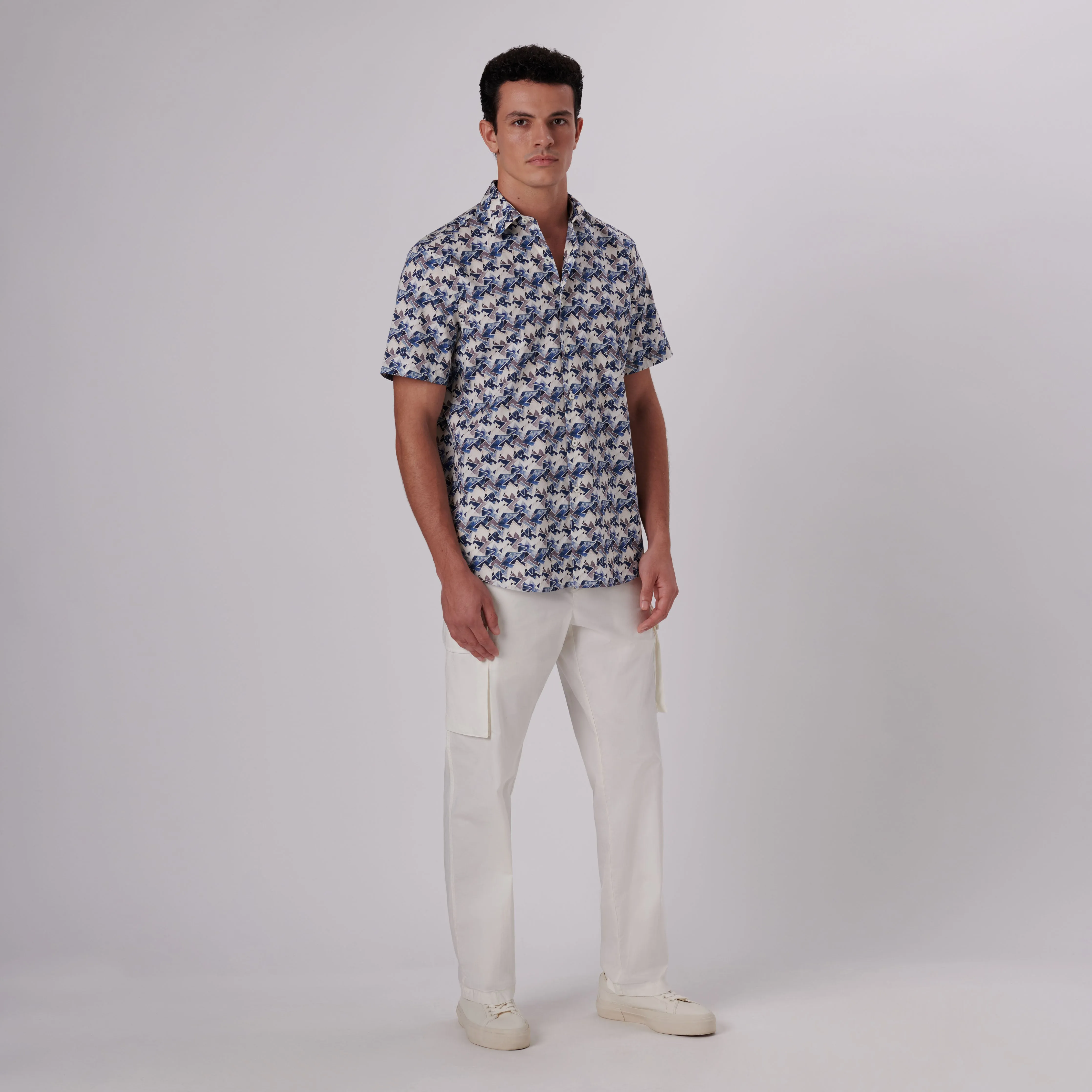Orson Abstract Print Short Sleeve Shirt sold by Bugatchi product image thumbnail 5