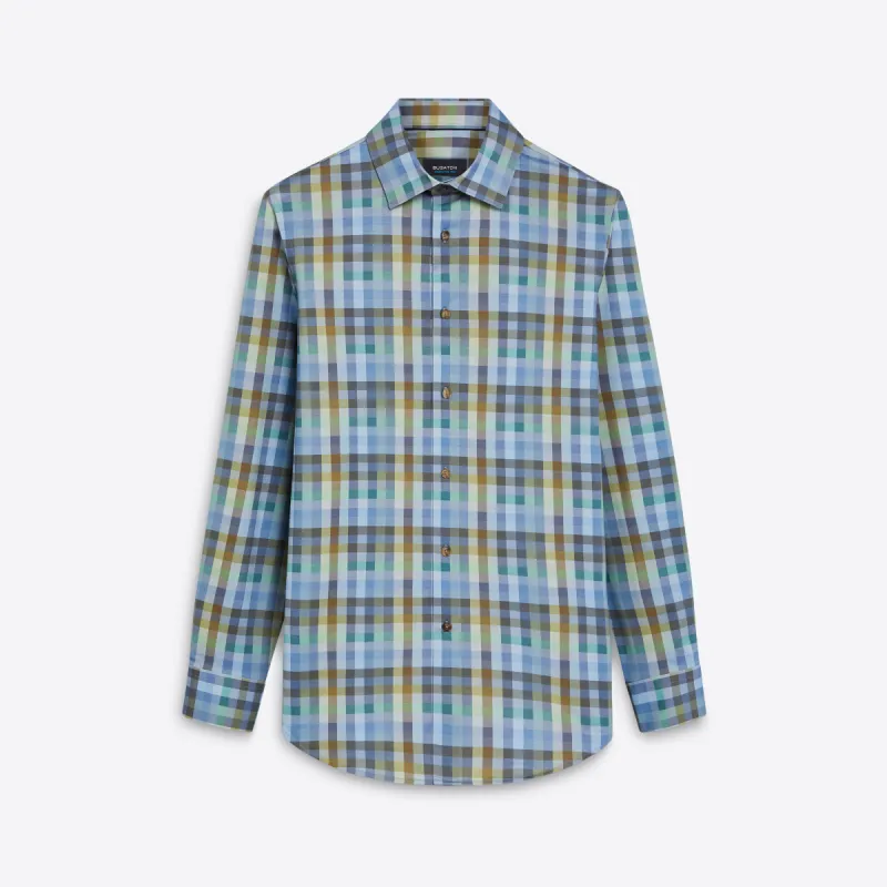 JAMES Small Check OoohCotton Shirt sold by Bugatchi