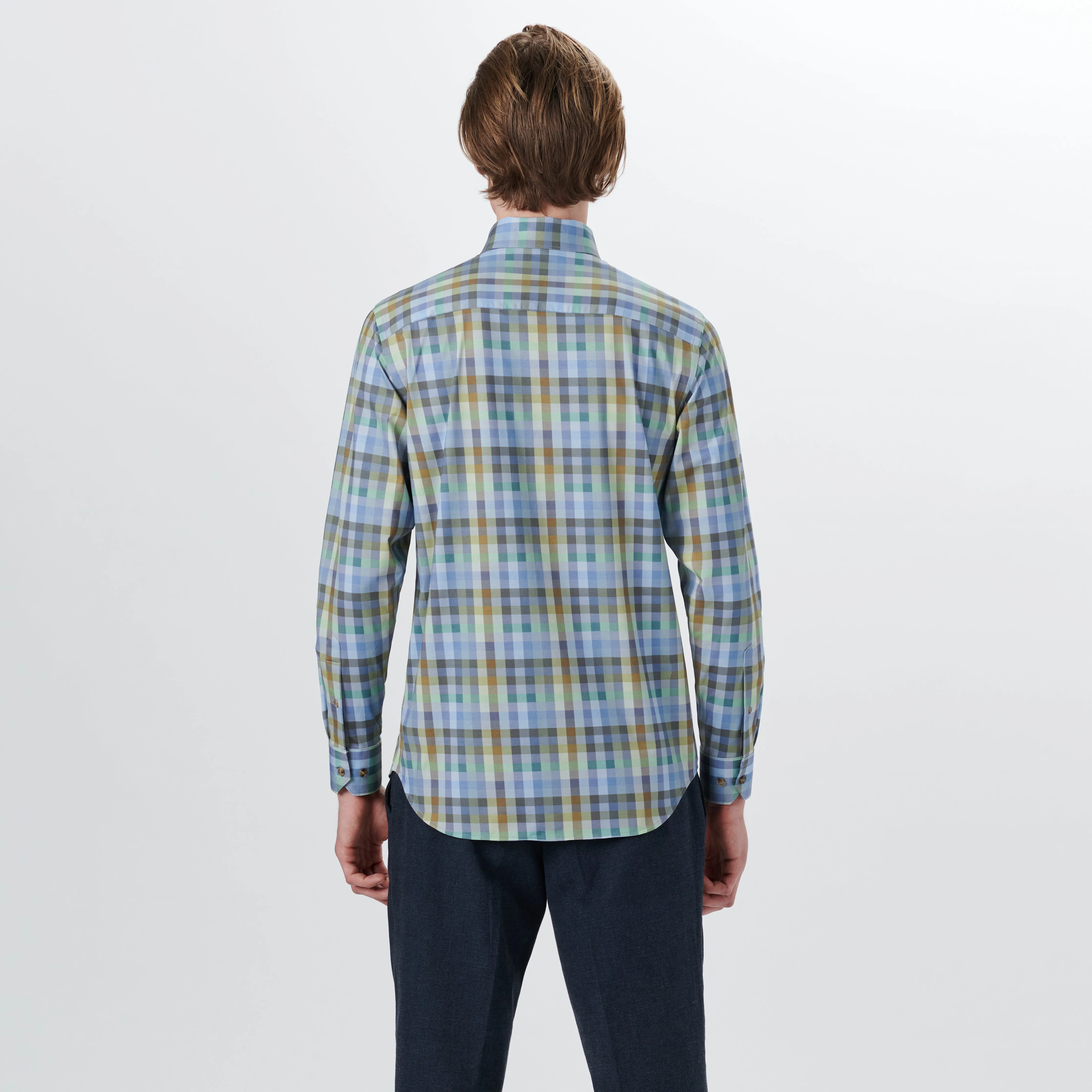 JAMES Small Check OoohCotton Shirt sold by Bugatchi product image thumbnail 4