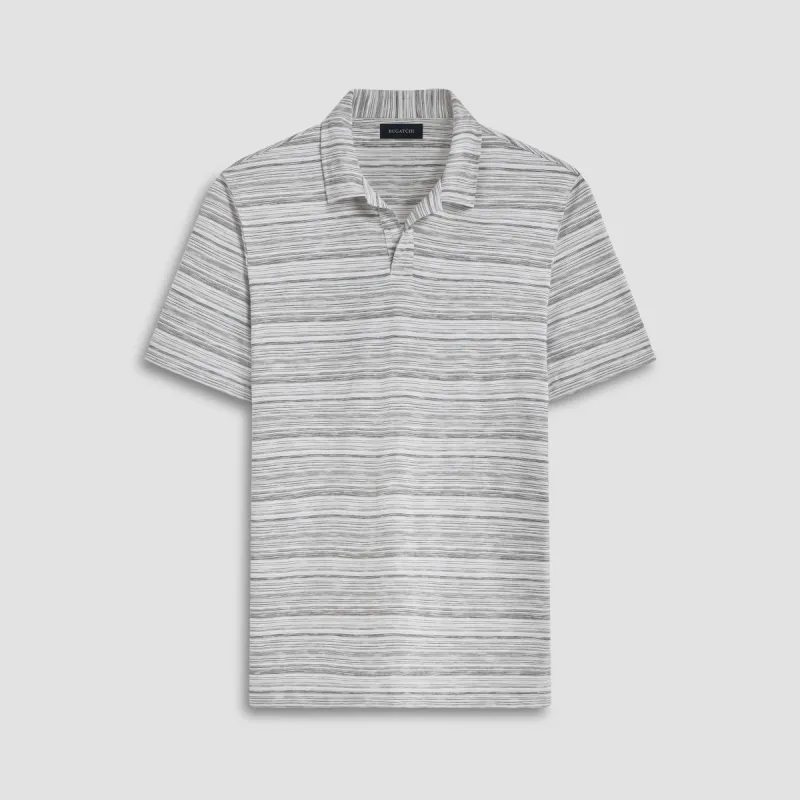 Striped Johnny Collar Polo sold by Bugatchi