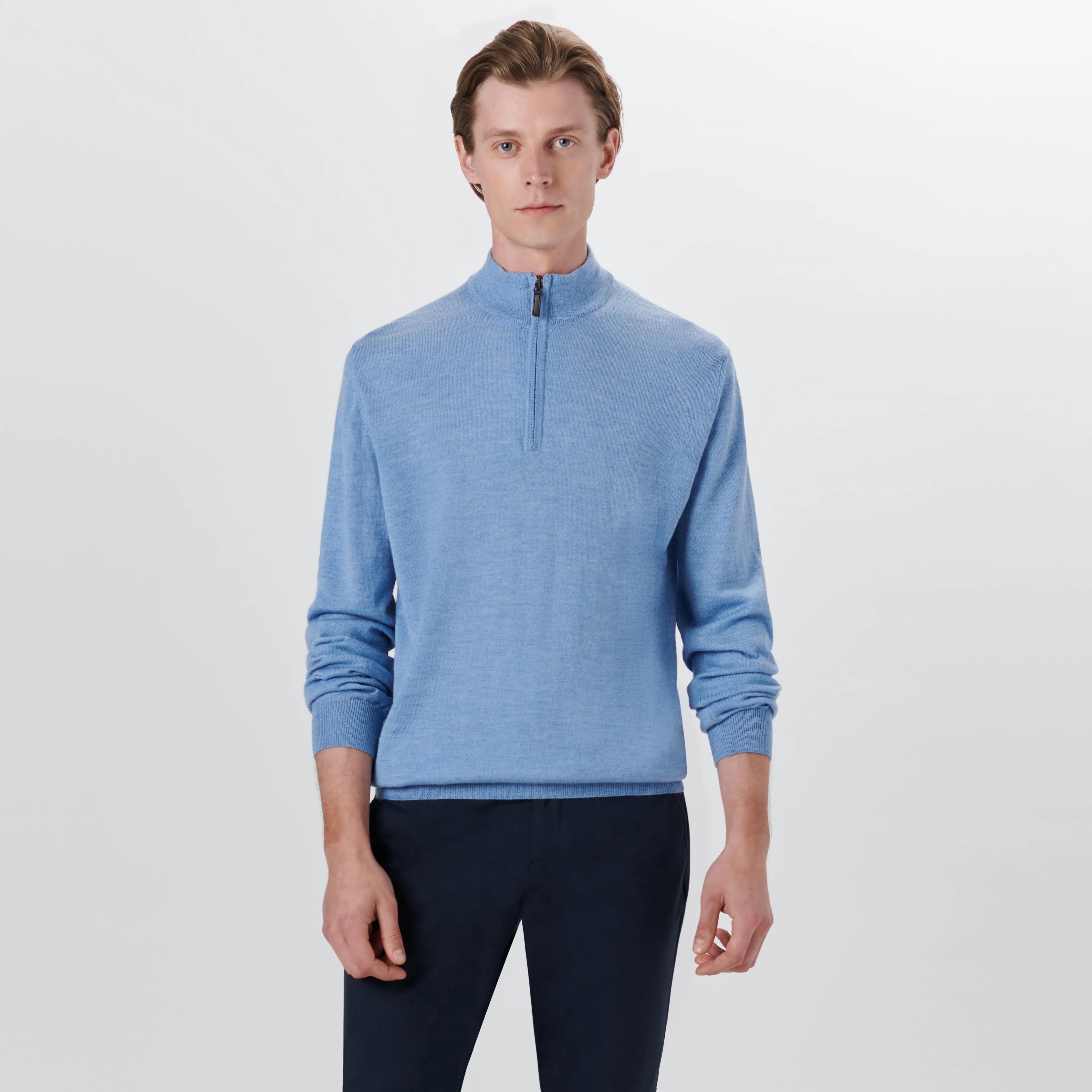 Super Merino Solid Quarter Zip Sweater sold by Bugatchi product image thumbnail 2