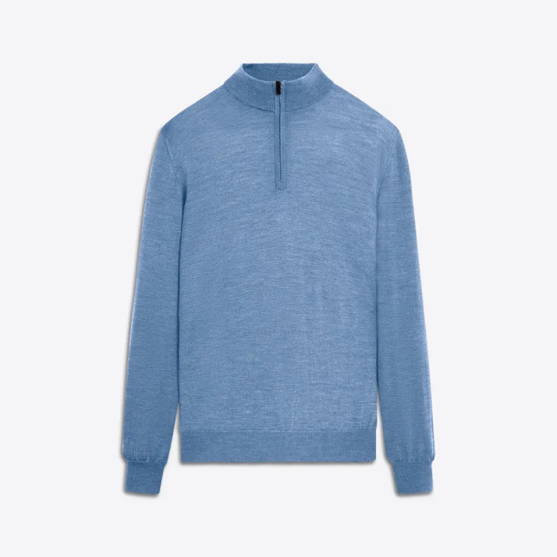 Super Merino Solid Quarter Zip Sweater sold by Bugatchi