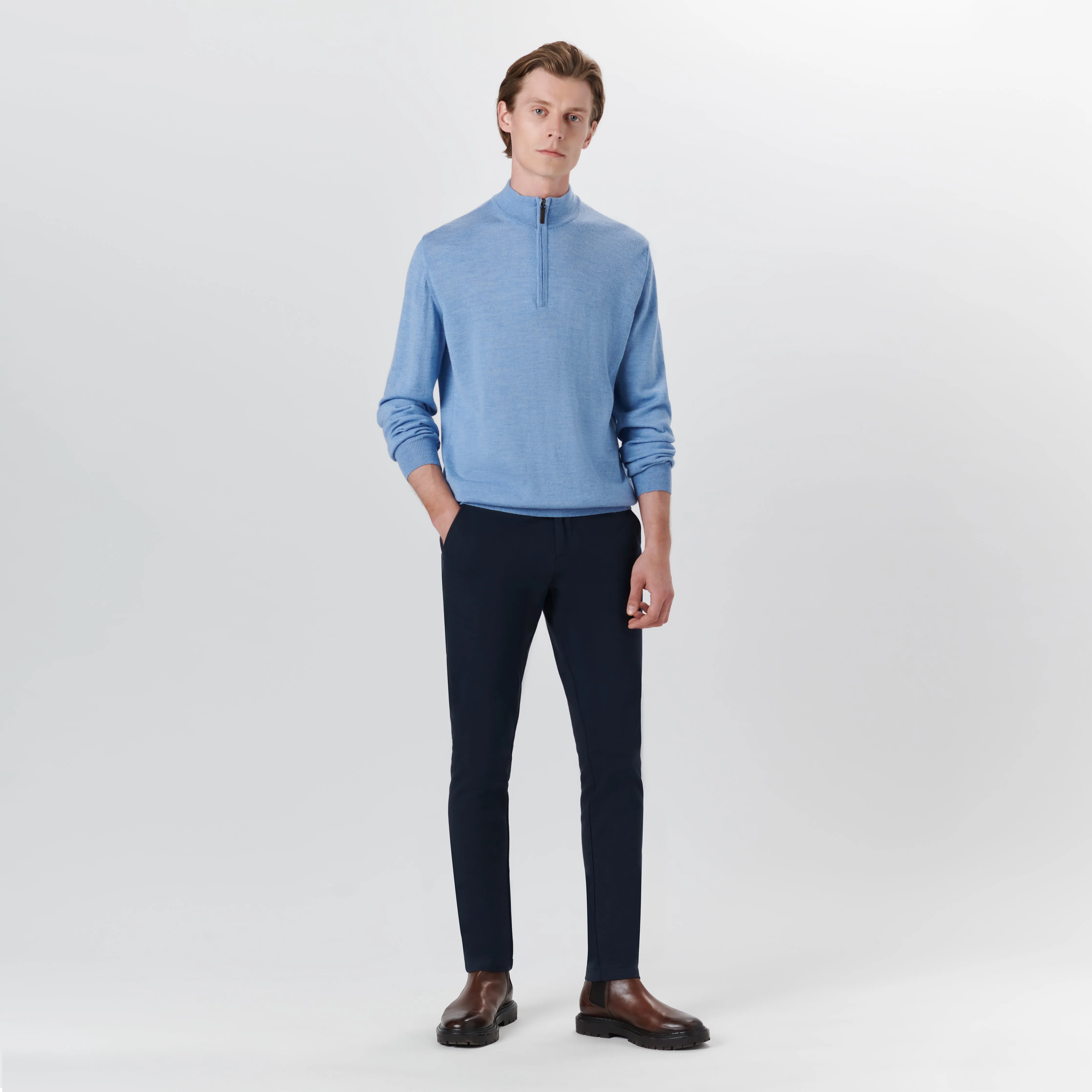 Super Merino Solid Quarter Zip Sweater sold by Bugatchi product image thumbnail 5