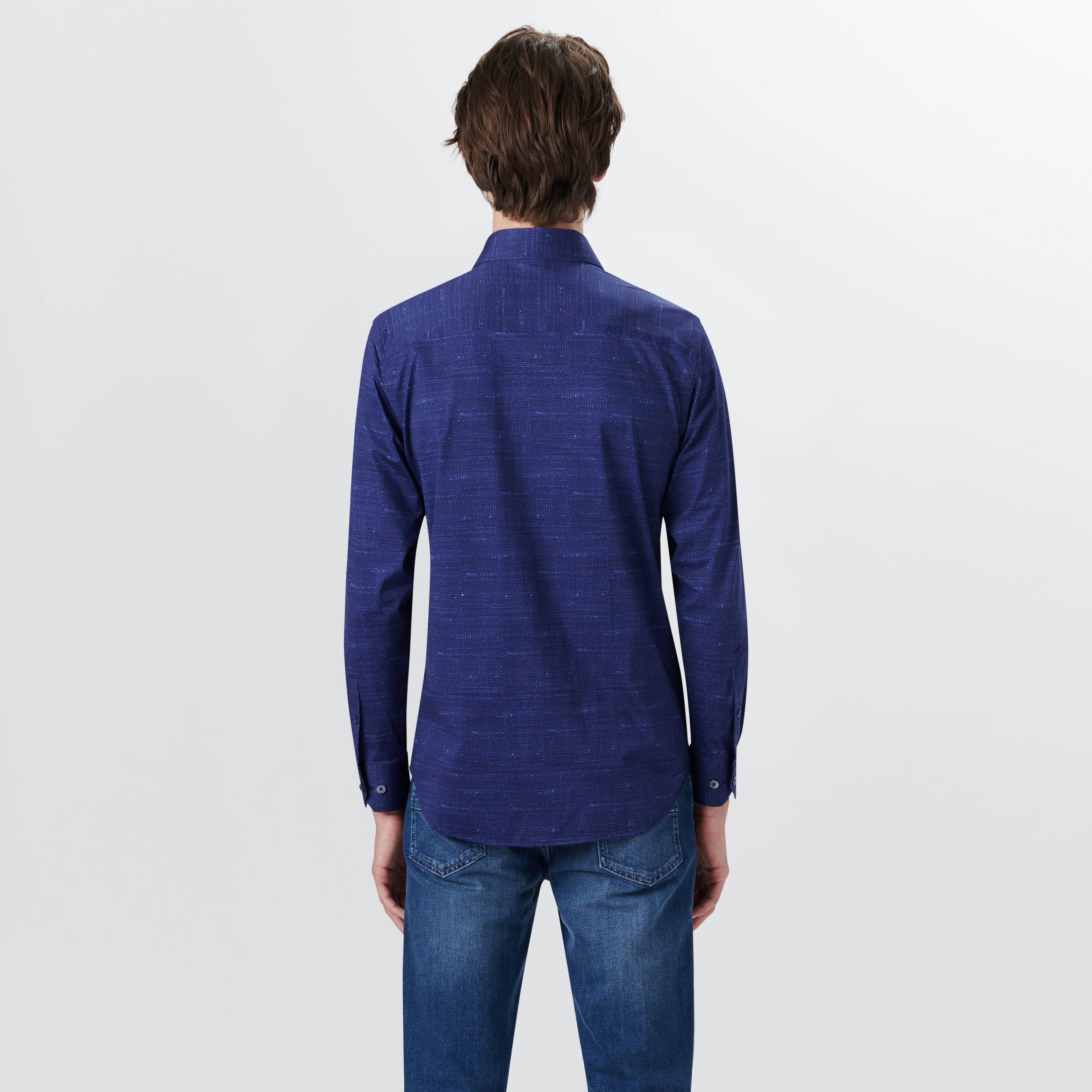 JAMES Textured Print OoohCotton Shirt sold by Bugatchi product image thumbnail 4