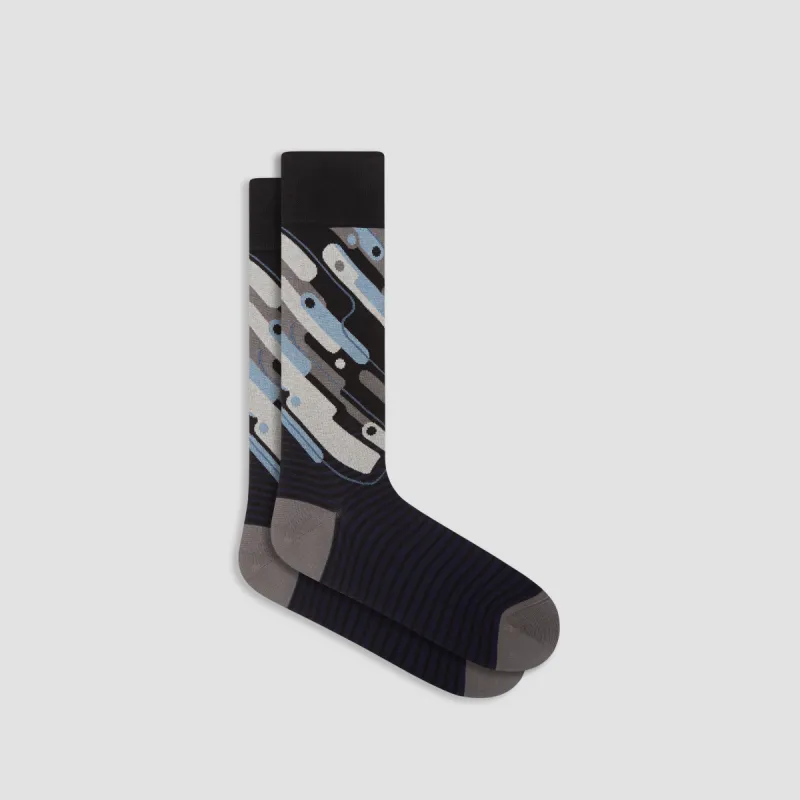 Abstract Mid-Calf Socks sold by Bugatchi