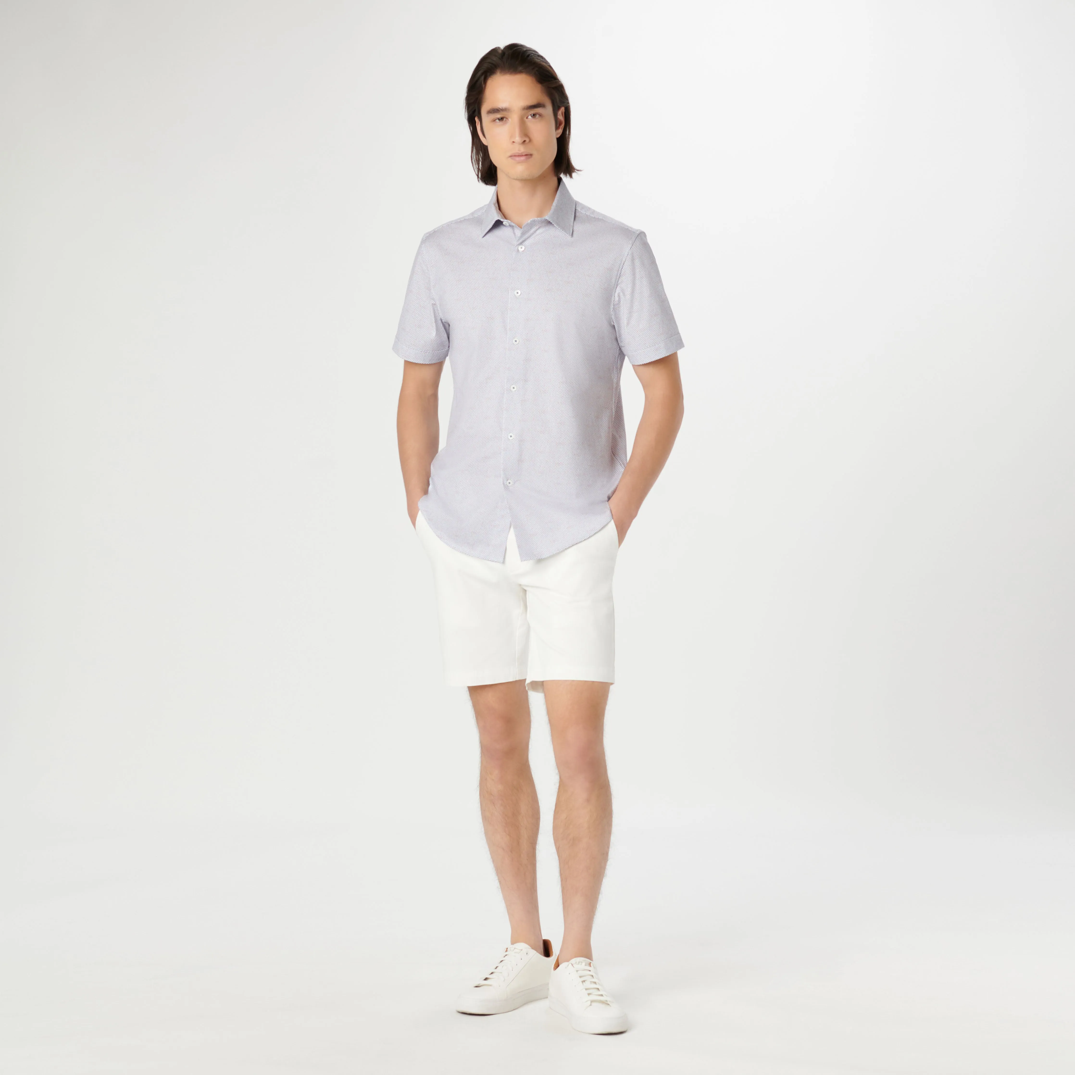 Miles Geometric OoohCotton Short Sleeve Shirt sold by Bugatchi product image thumbnail 5