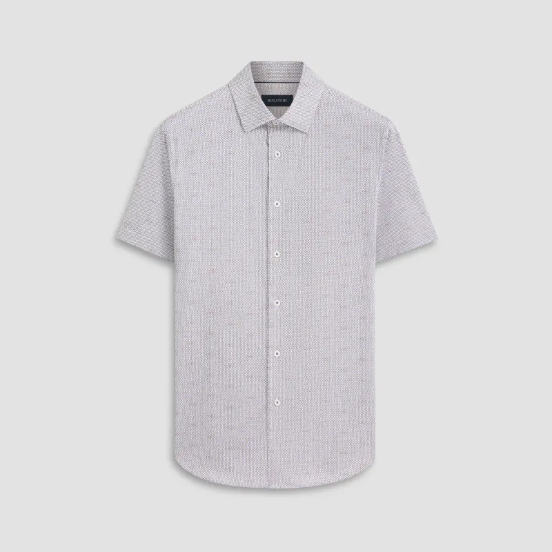 Miles Geometric OoohCotton Short Sleeve Shirt sold by Bugatchi