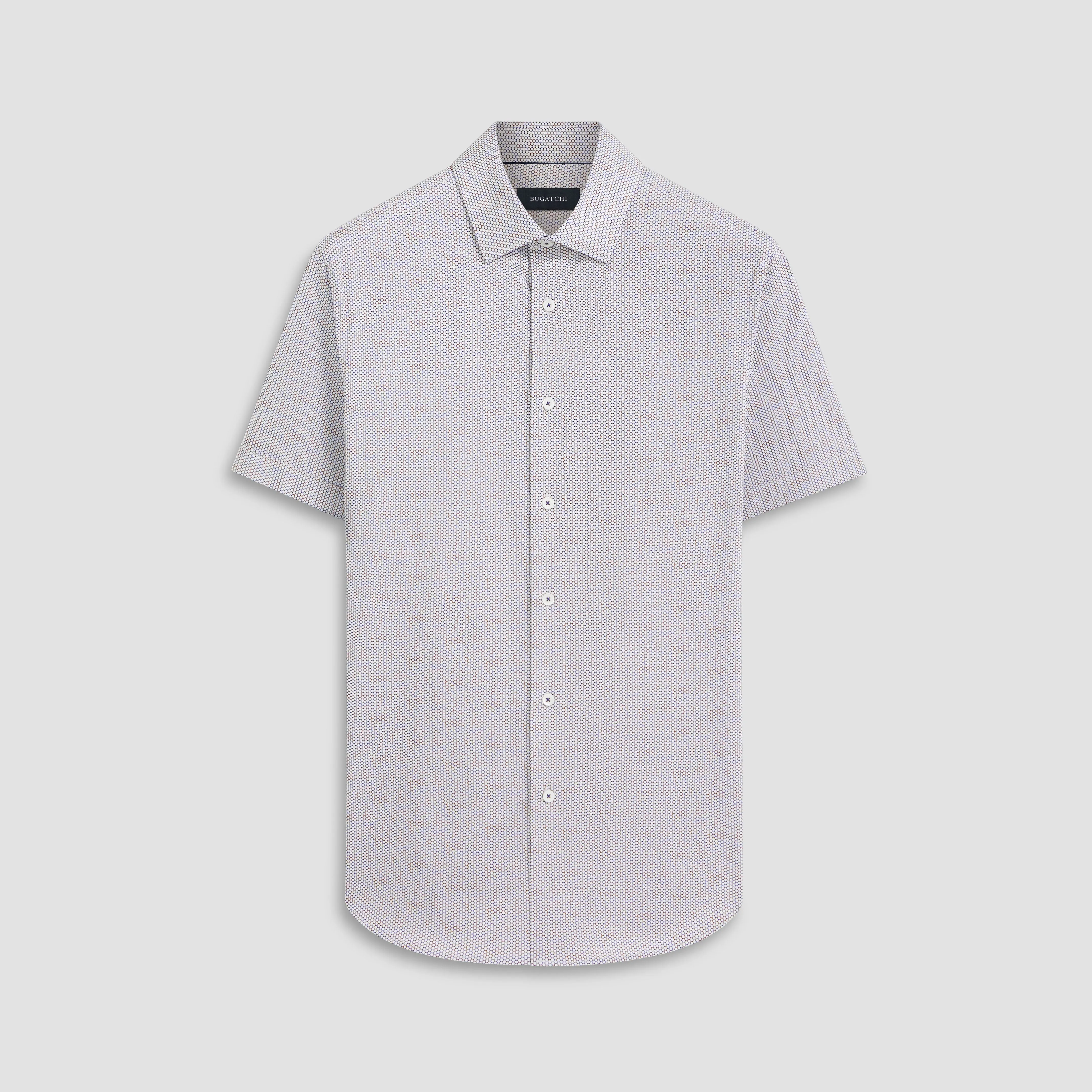 Miles Geometric OoohCotton Short Sleeve Shirt sold by Bugatchi
