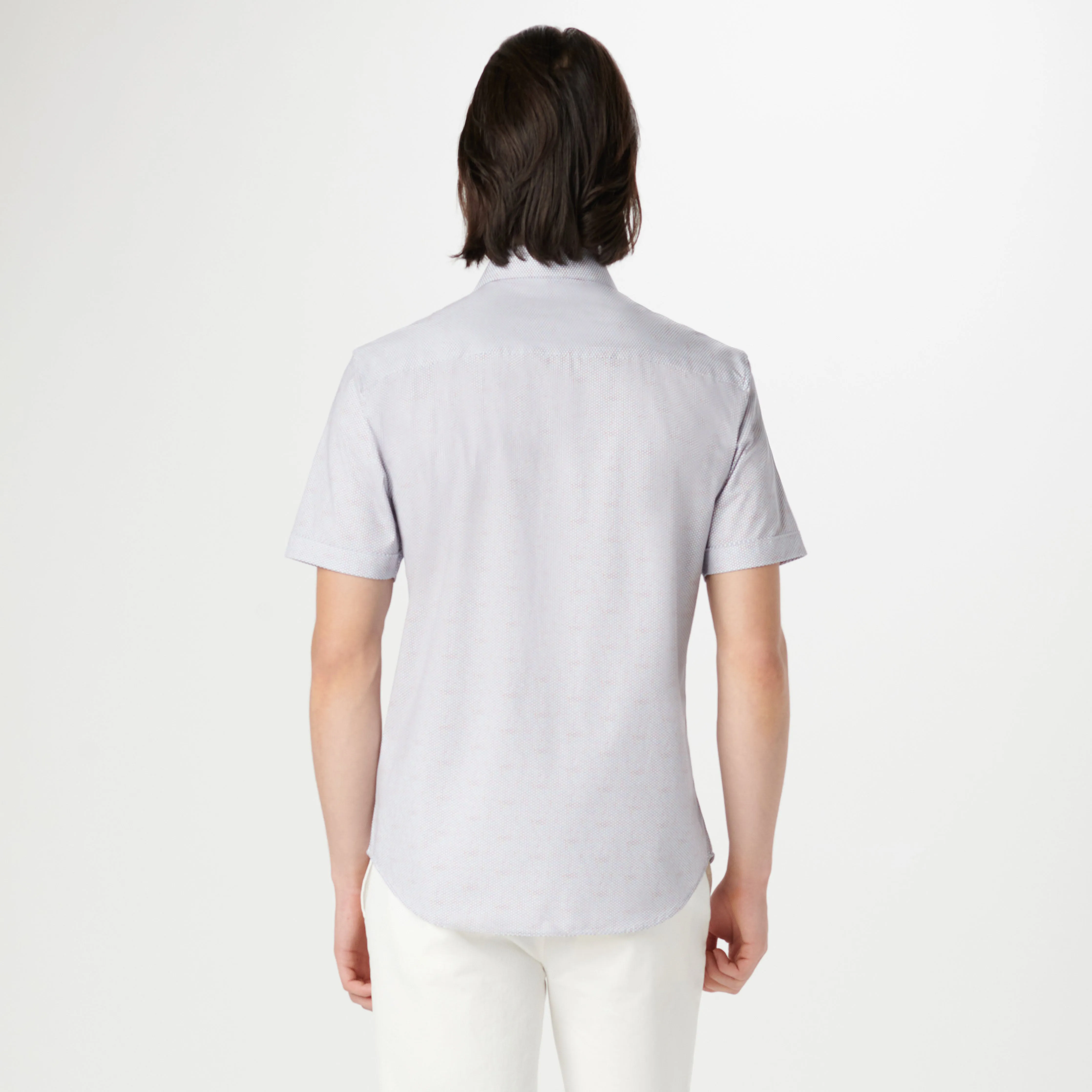 Miles Geometric OoohCotton Short Sleeve Shirt sold by Bugatchi product image thumbnail 4