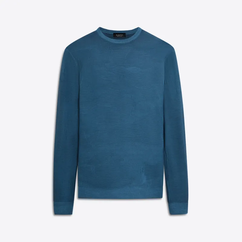 Super Merino Crew Neck Jacquard Sweater sold by Bugatchi