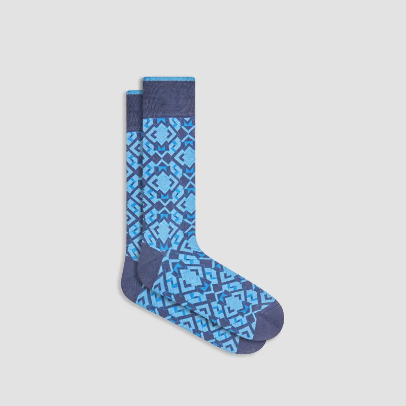 Geometric Mid-Calf Socks sold by Bugatchi