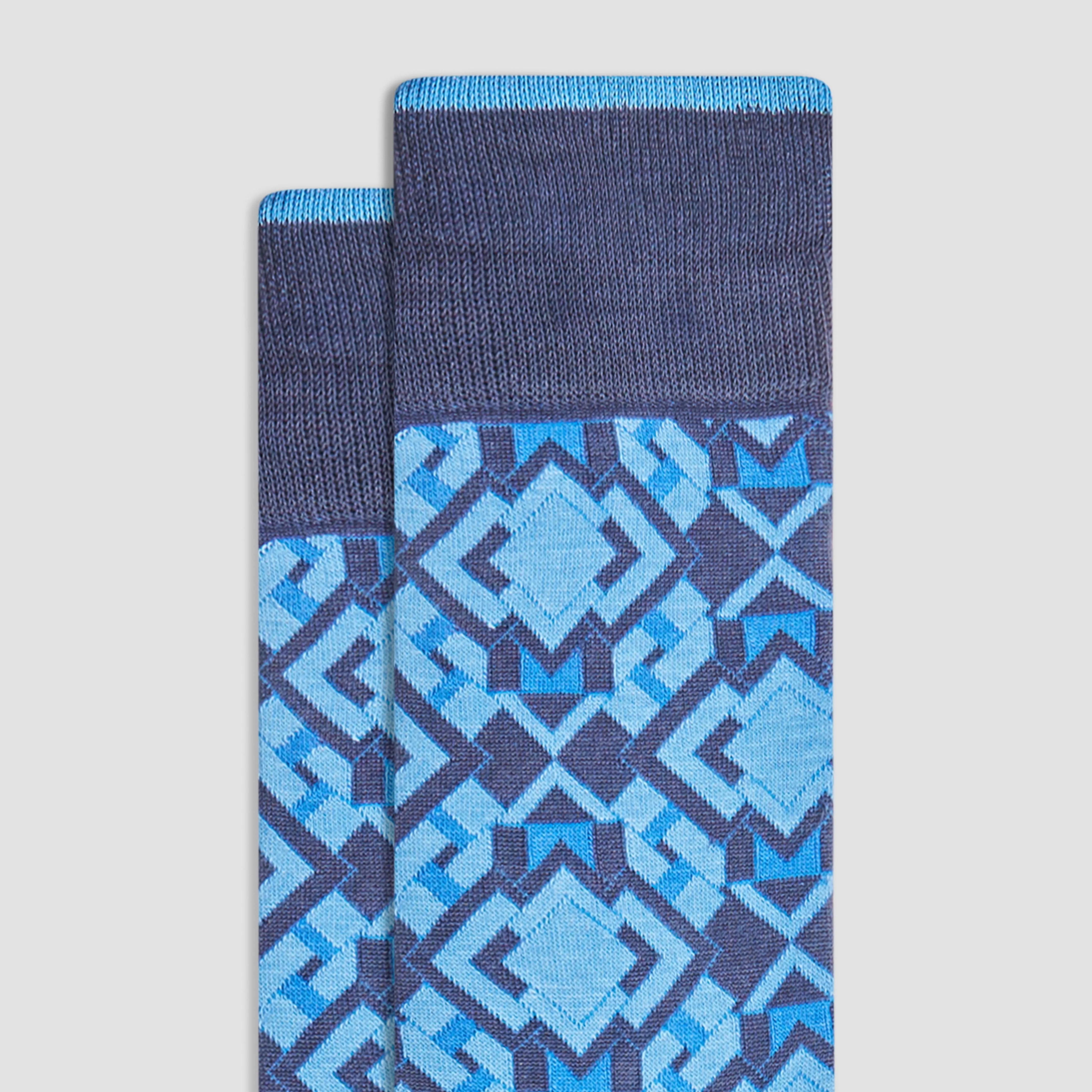 Geometric Mid-Calf Socks sold by Bugatchi product image thumbnail 2