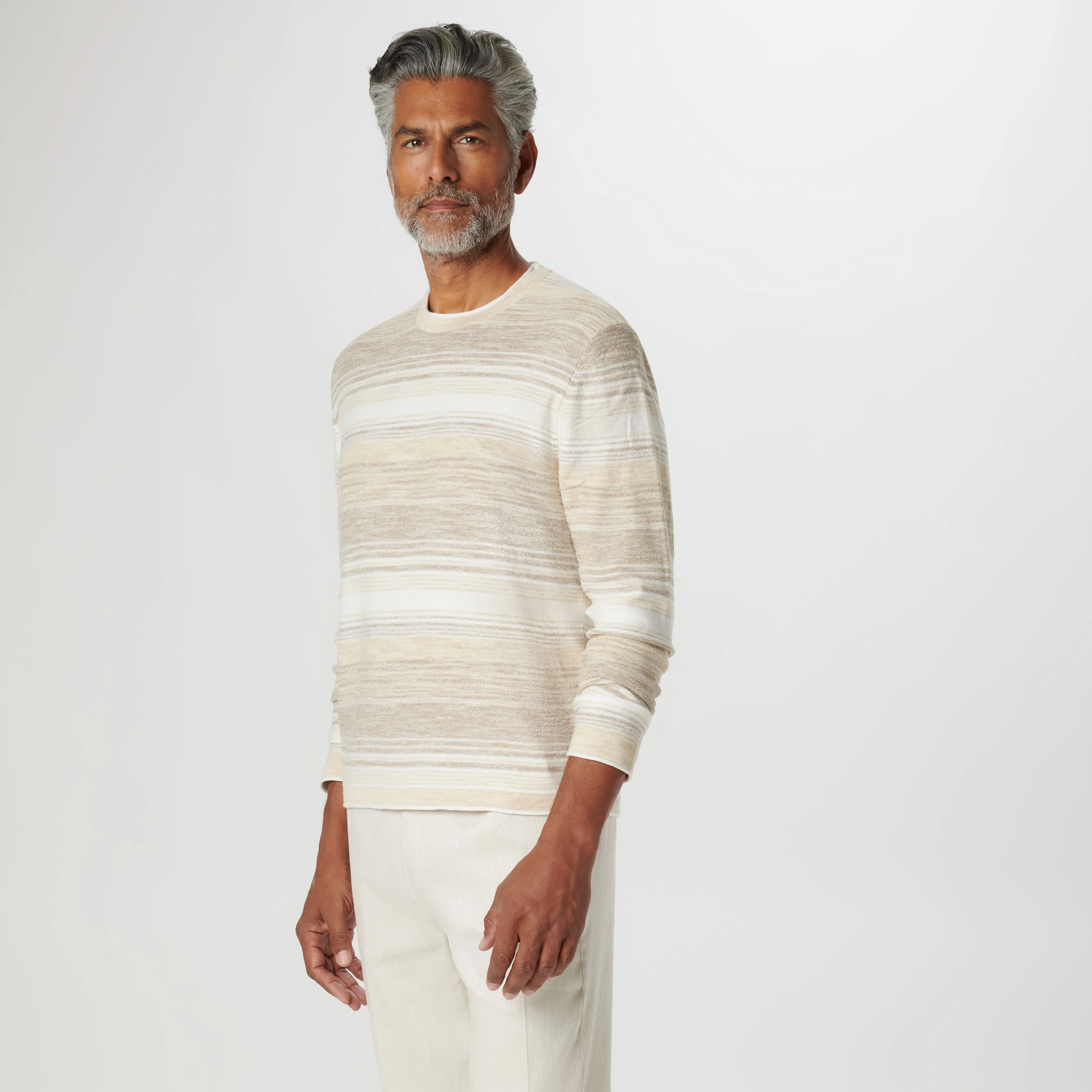 Ombre Stripe Crew Neck Sweater sold by Bugatchi product image thumbnail 3