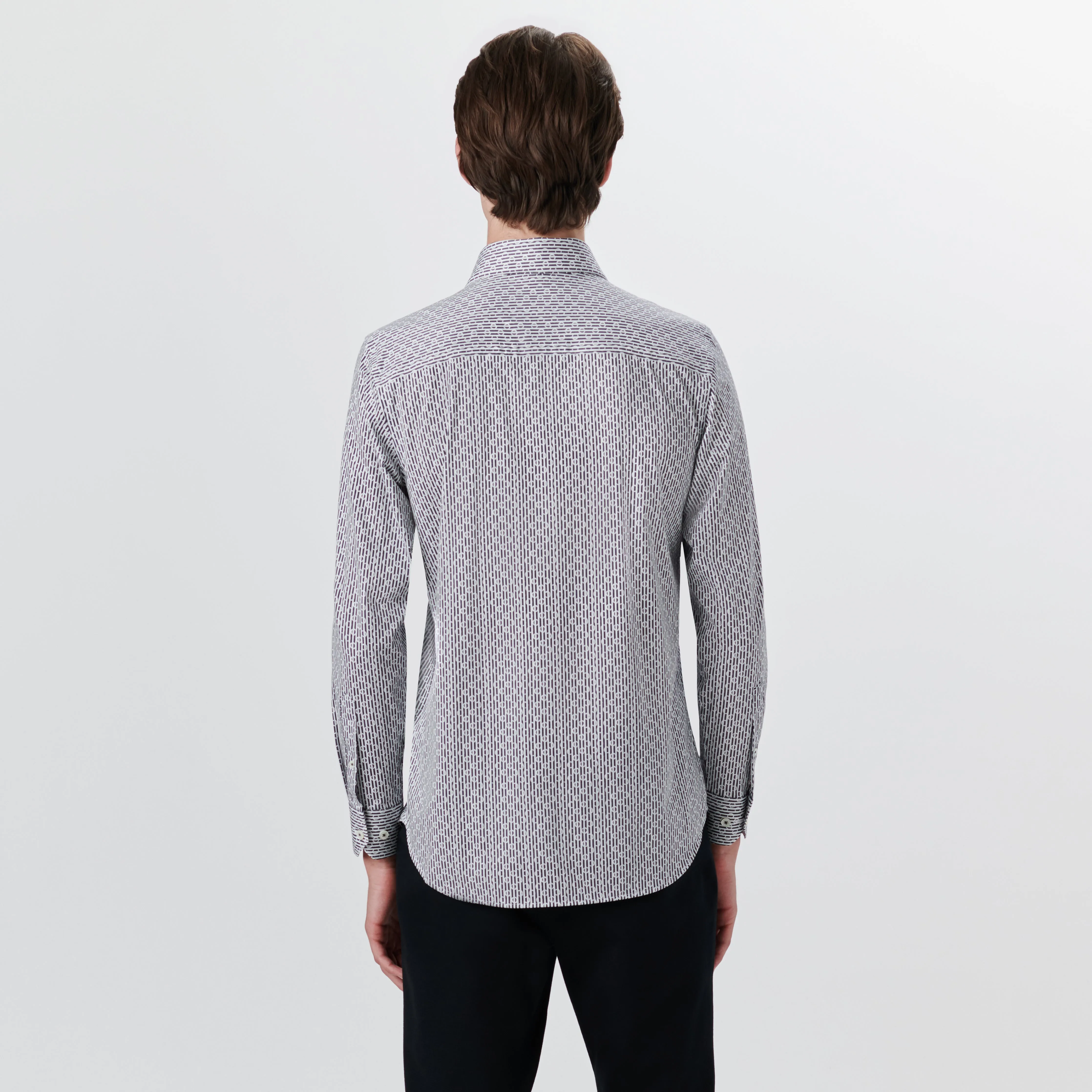 JAMES Stripe and Ring Print OoohCotton Shirt sold by Bugatchi product image thumbnail 4