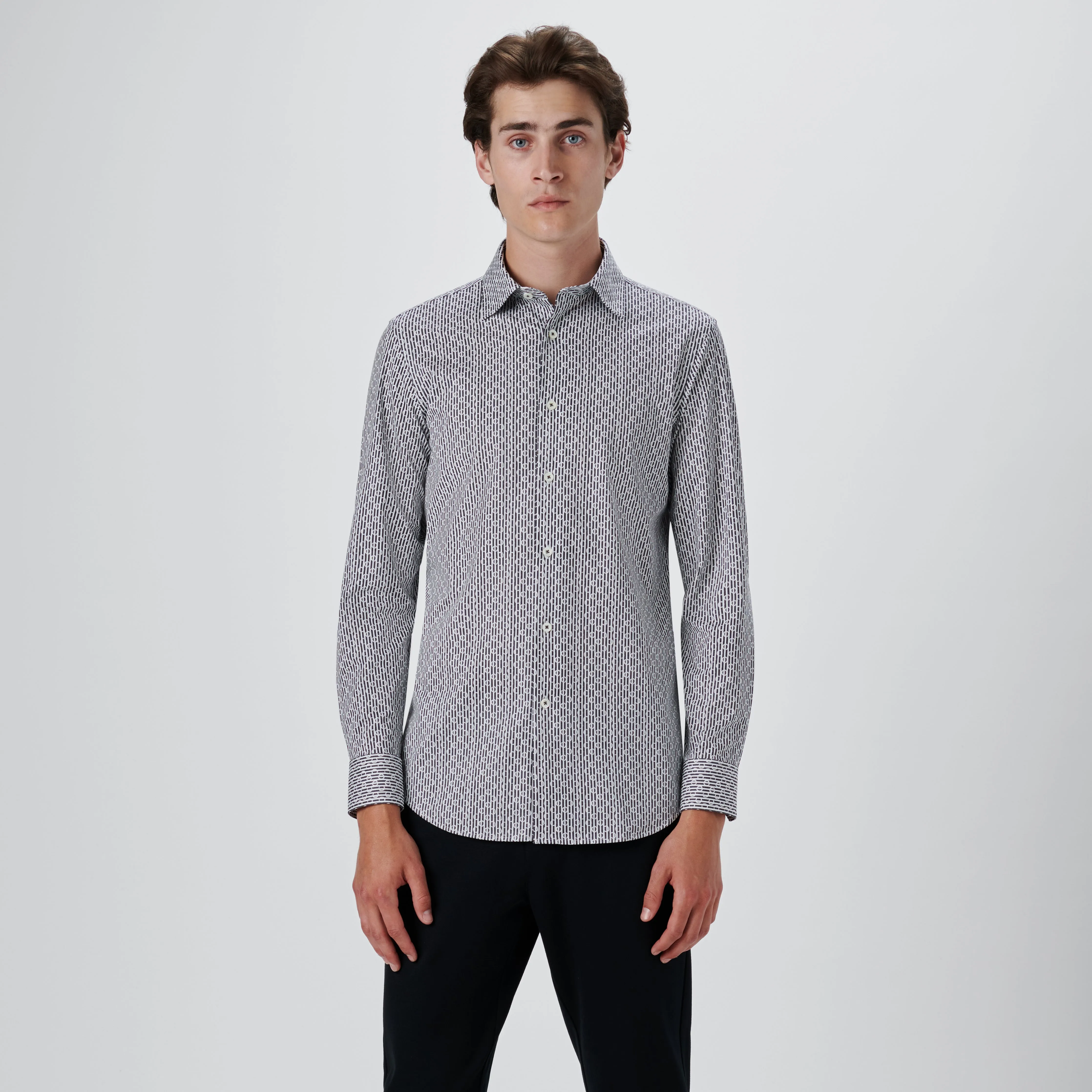 JAMES Stripe and Ring Print OoohCotton Shirt sold by Bugatchi product image thumbnail 2