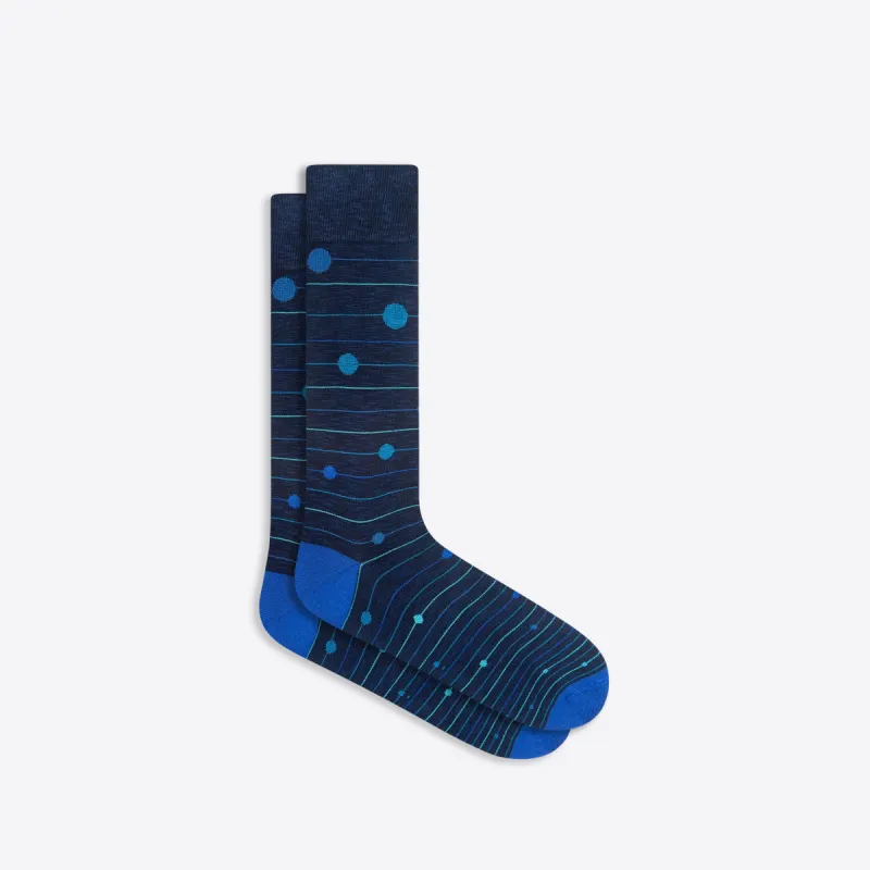 Stripe and Dot Mid-Calf Socks sold by Bugatchi