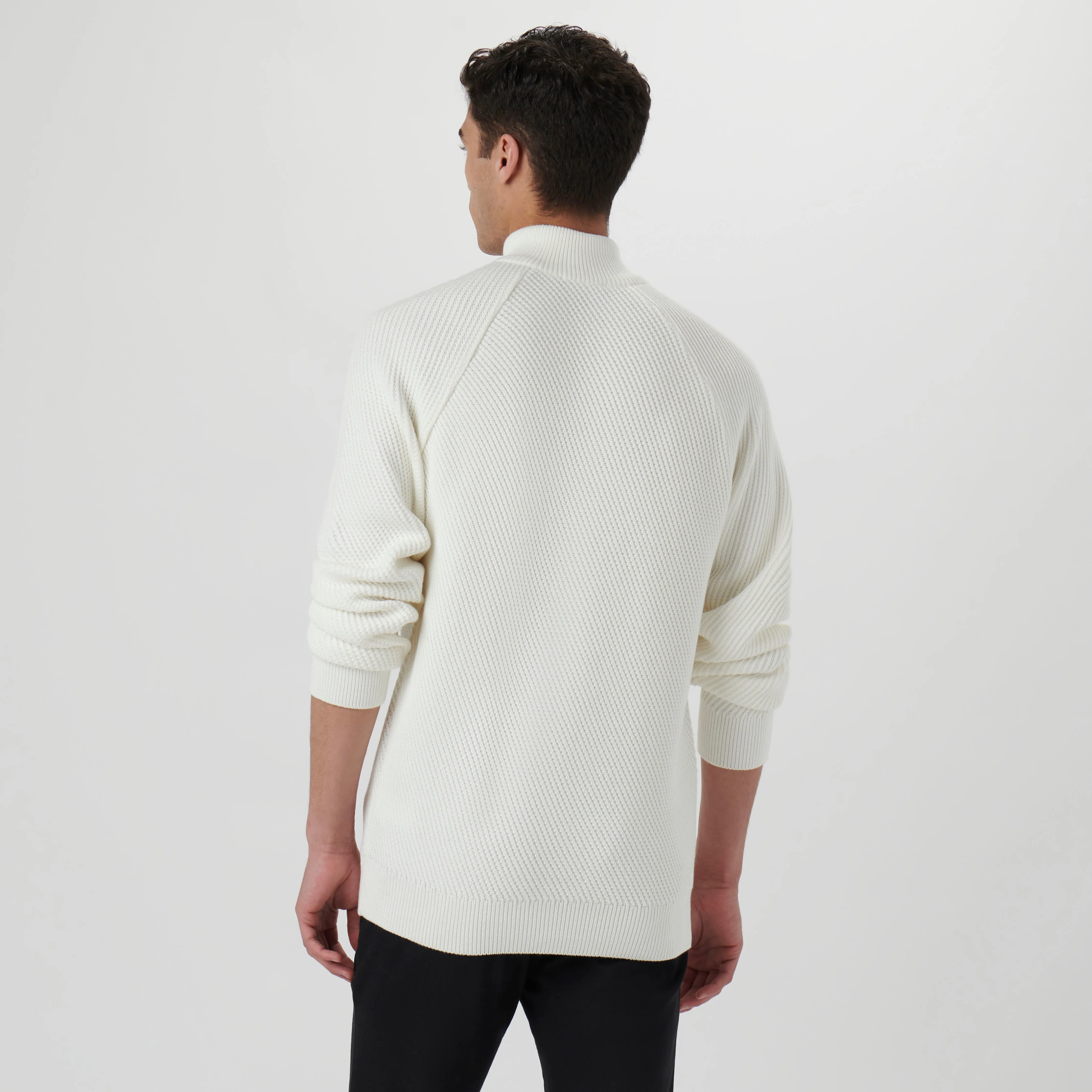 Diagonal Stitch Quarter Zip Sweater sold by Bugatchi product image thumbnail 4