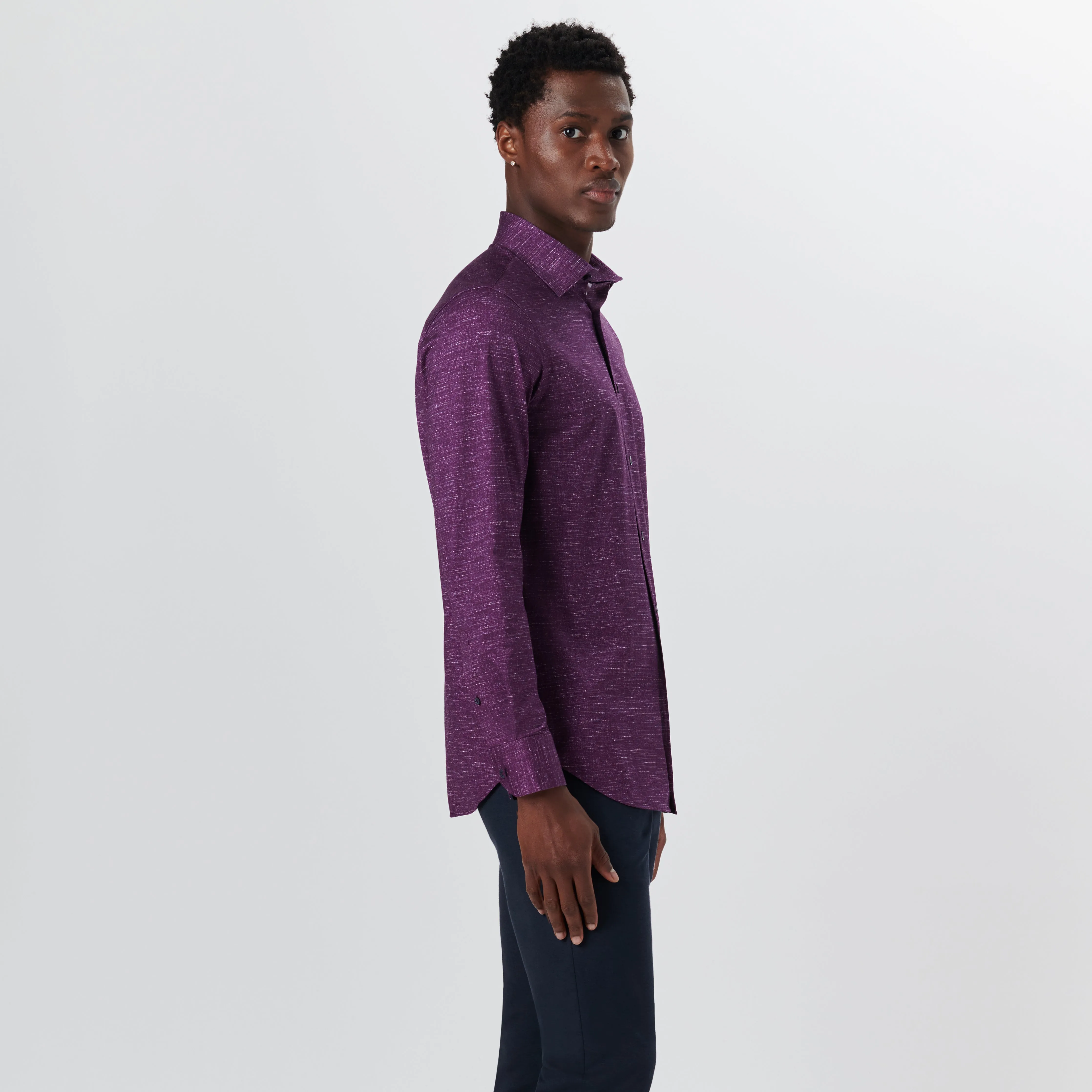 JAMES Chambray Print OoohCotton Shirt sold by Bugatchi product image thumbnail 3