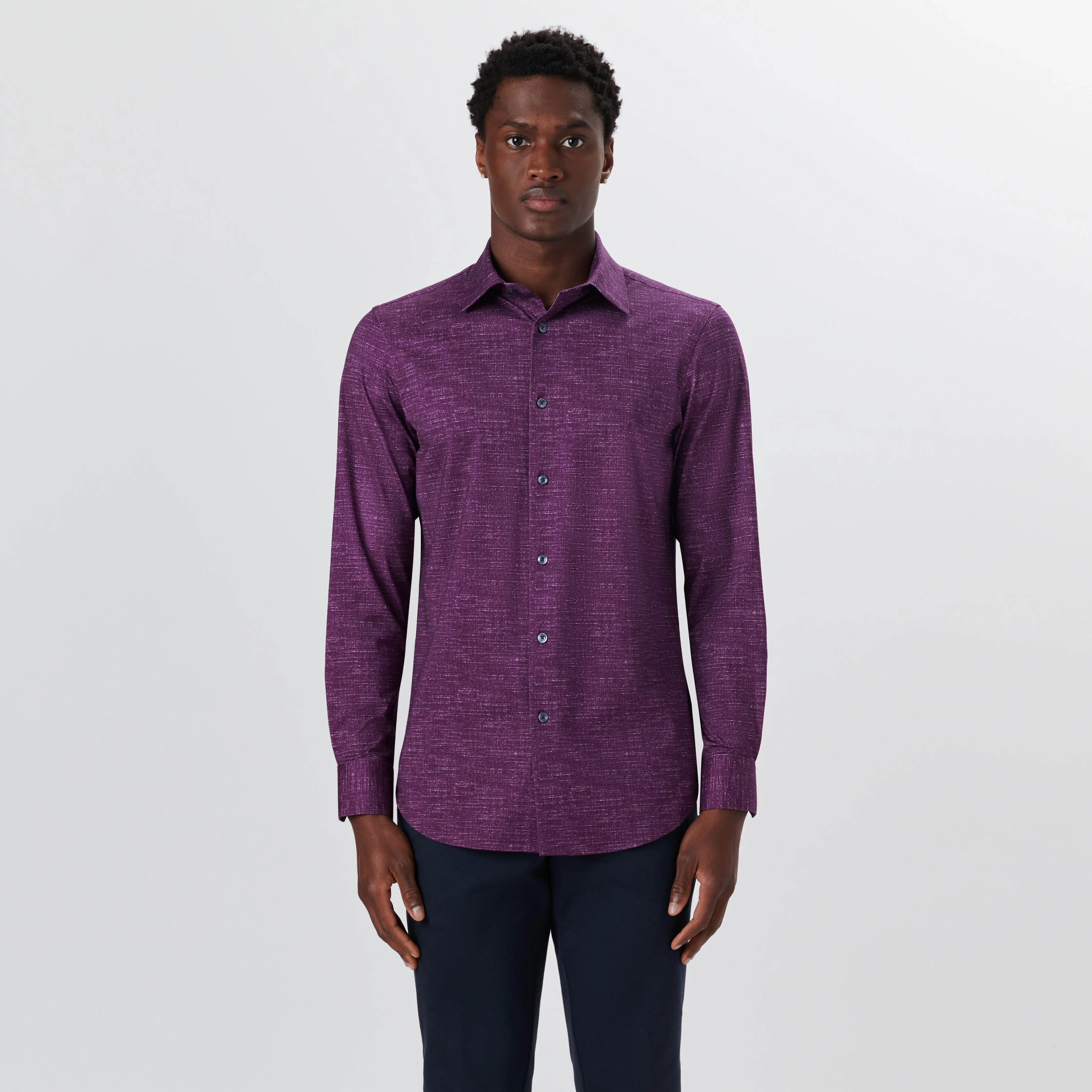 JAMES Chambray Print OoohCotton Shirt sold by Bugatchi product image thumbnail 2