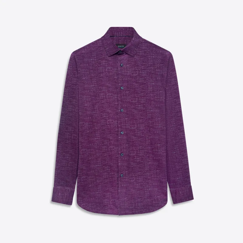 JAMES Chambray Print OoohCotton Shirt sold by Bugatchi