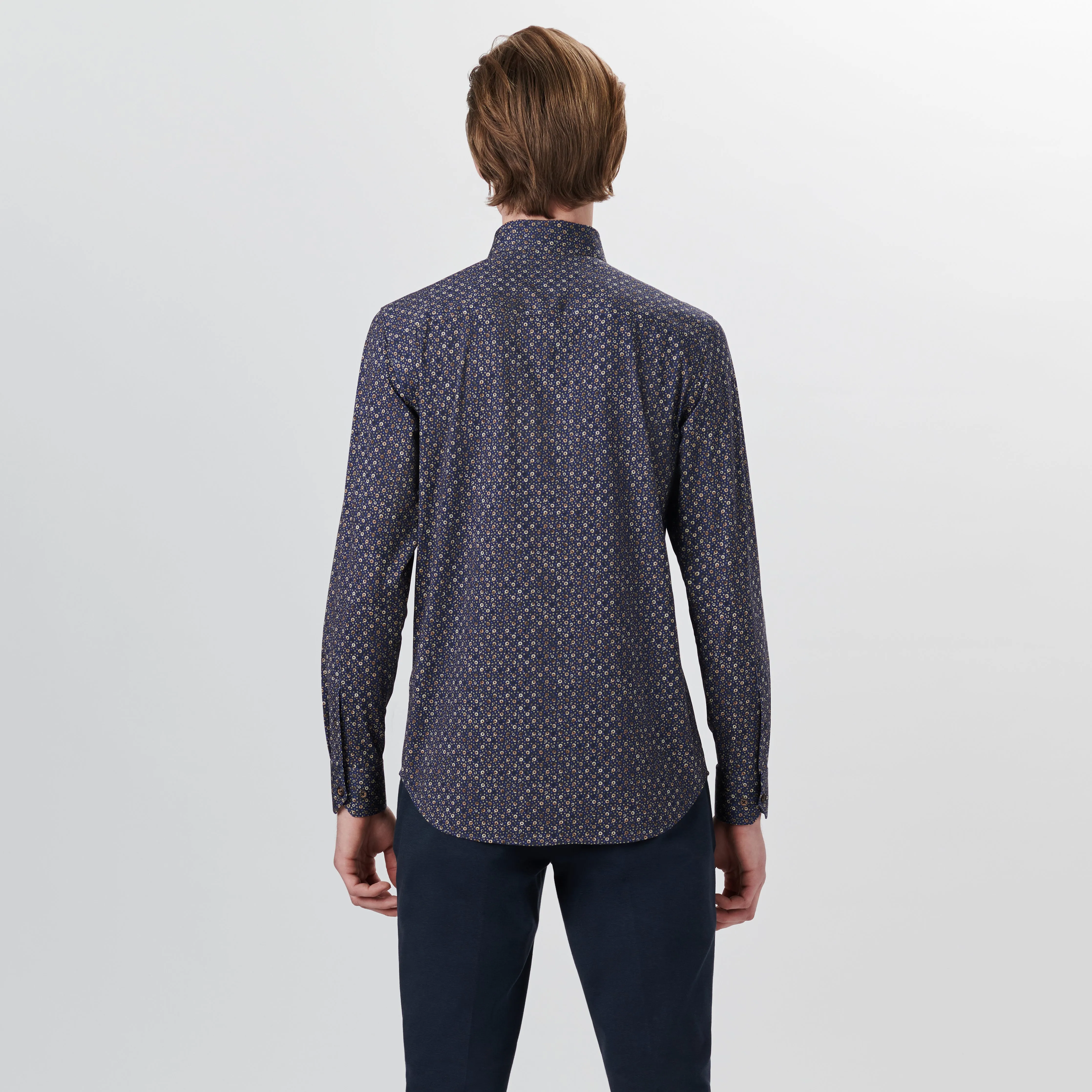 JAMES Ring and Dot Print OoohCotton Shirt sold by Bugatchi product image thumbnail 4