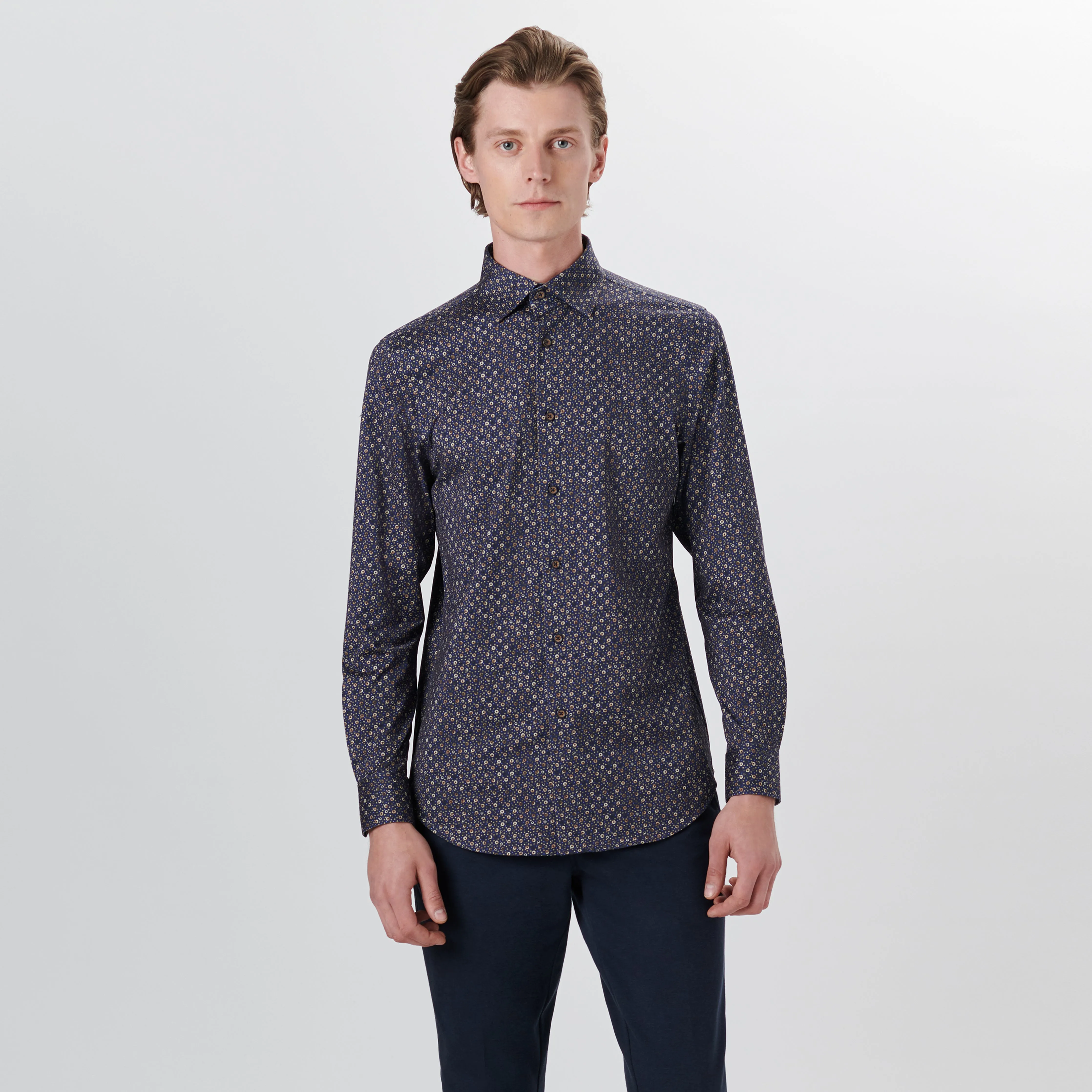 JAMES Ring and Dot Print OoohCotton Shirt sold by Bugatchi product image thumbnail 2