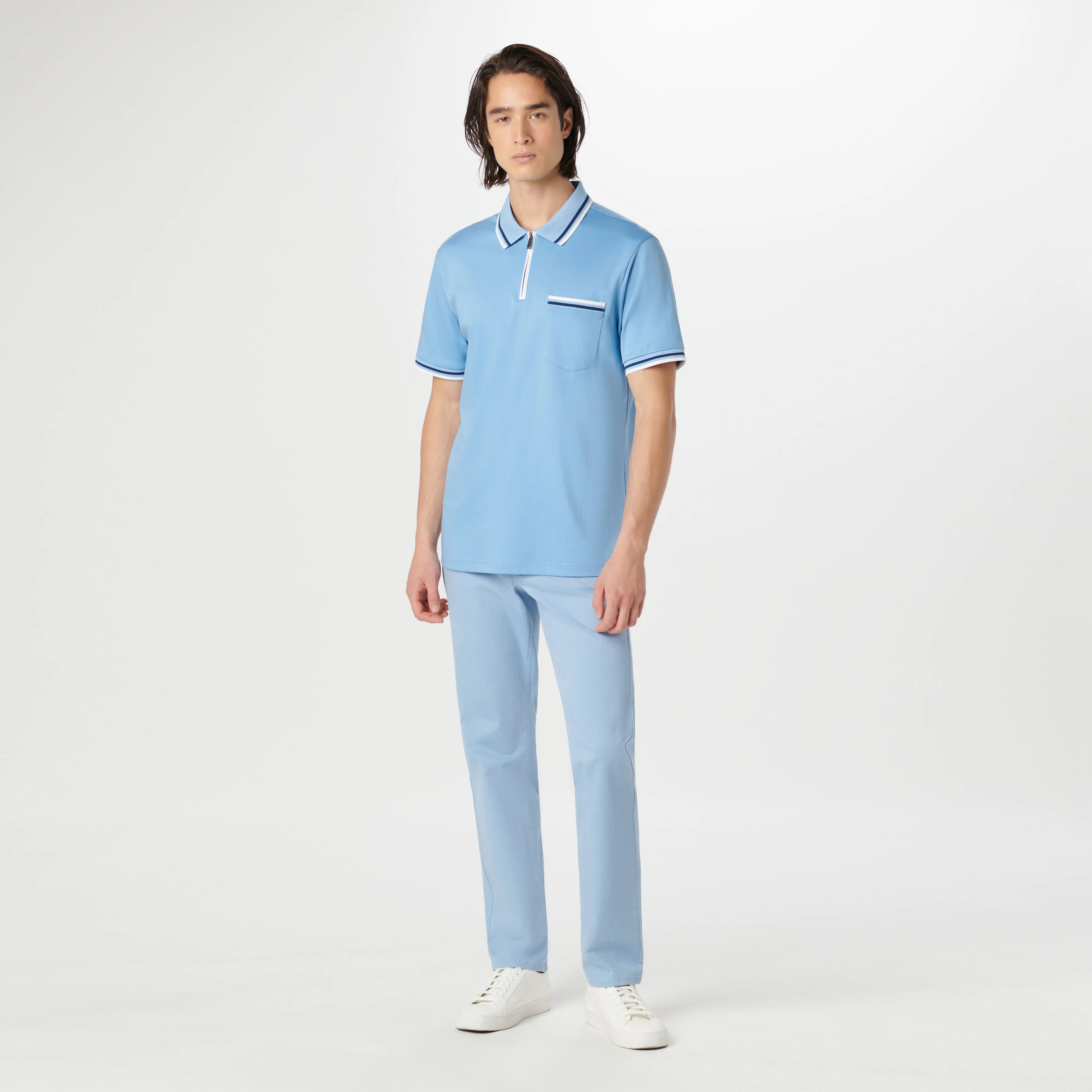 Tipped Quarter Zip Polo sold by Bugatchi product image thumbnail 5