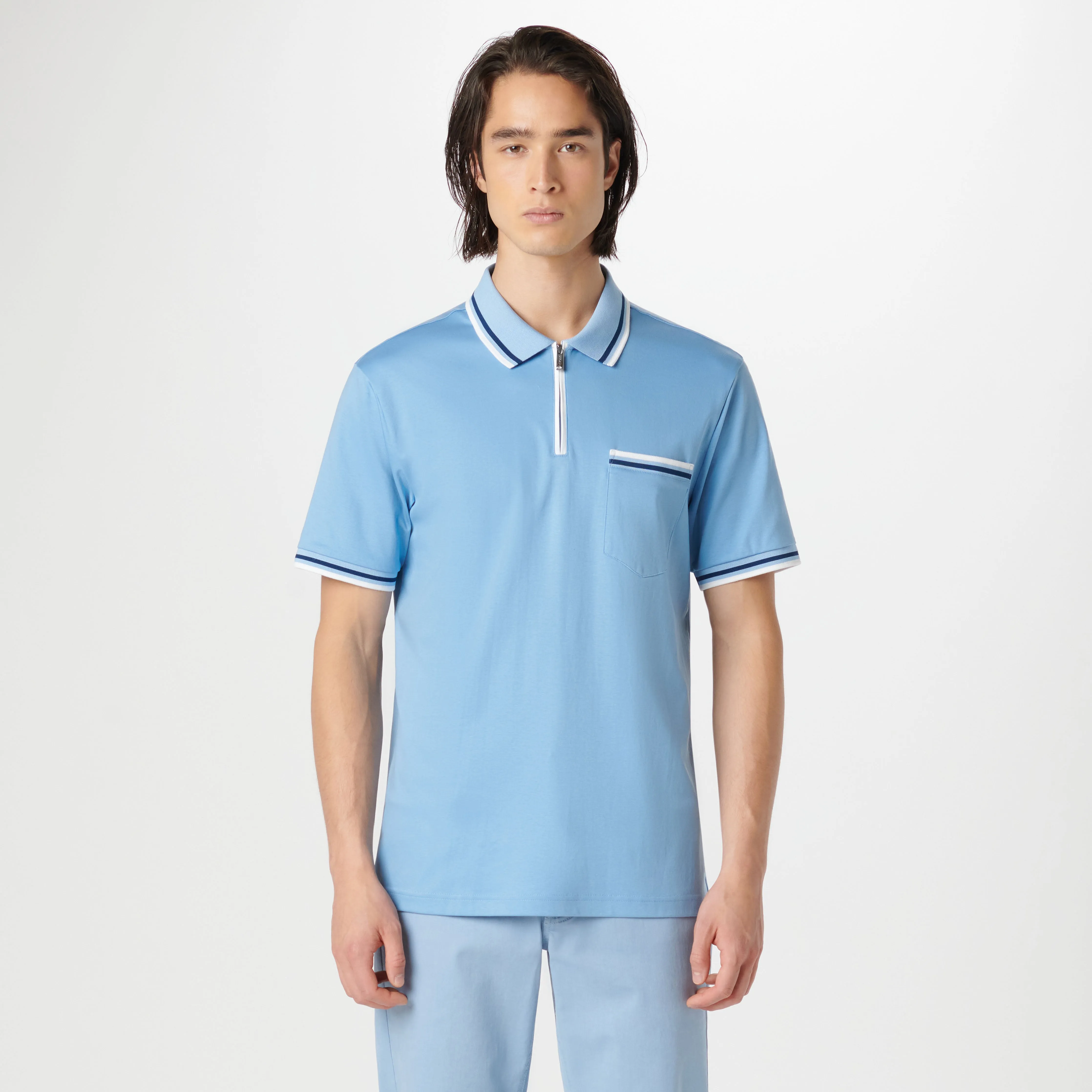 Tipped Quarter Zip Polo sold by Bugatchi product image thumbnail 2