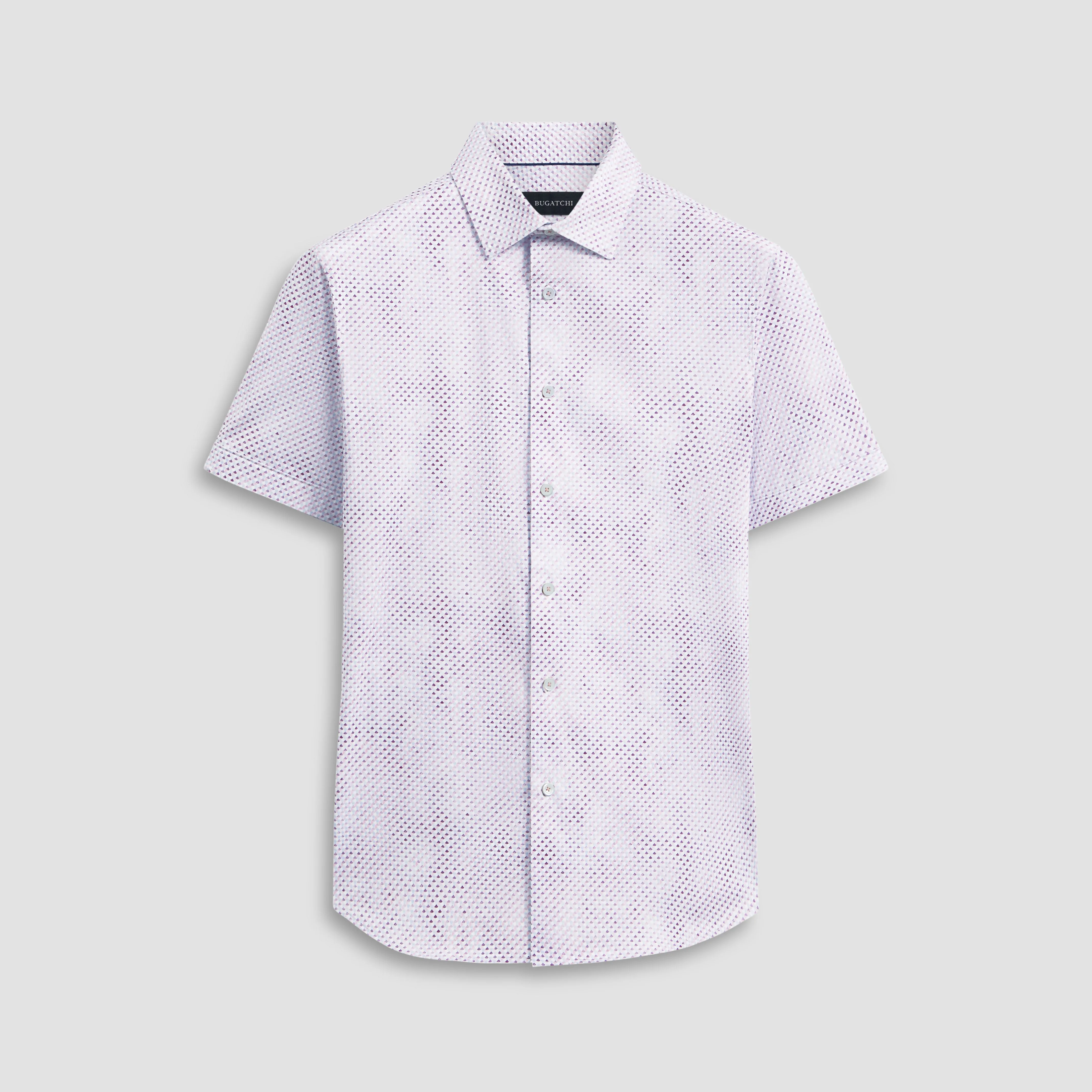 Miles Geometric OoohCotton Short Sleeve Shirt sold by Bugatchi
