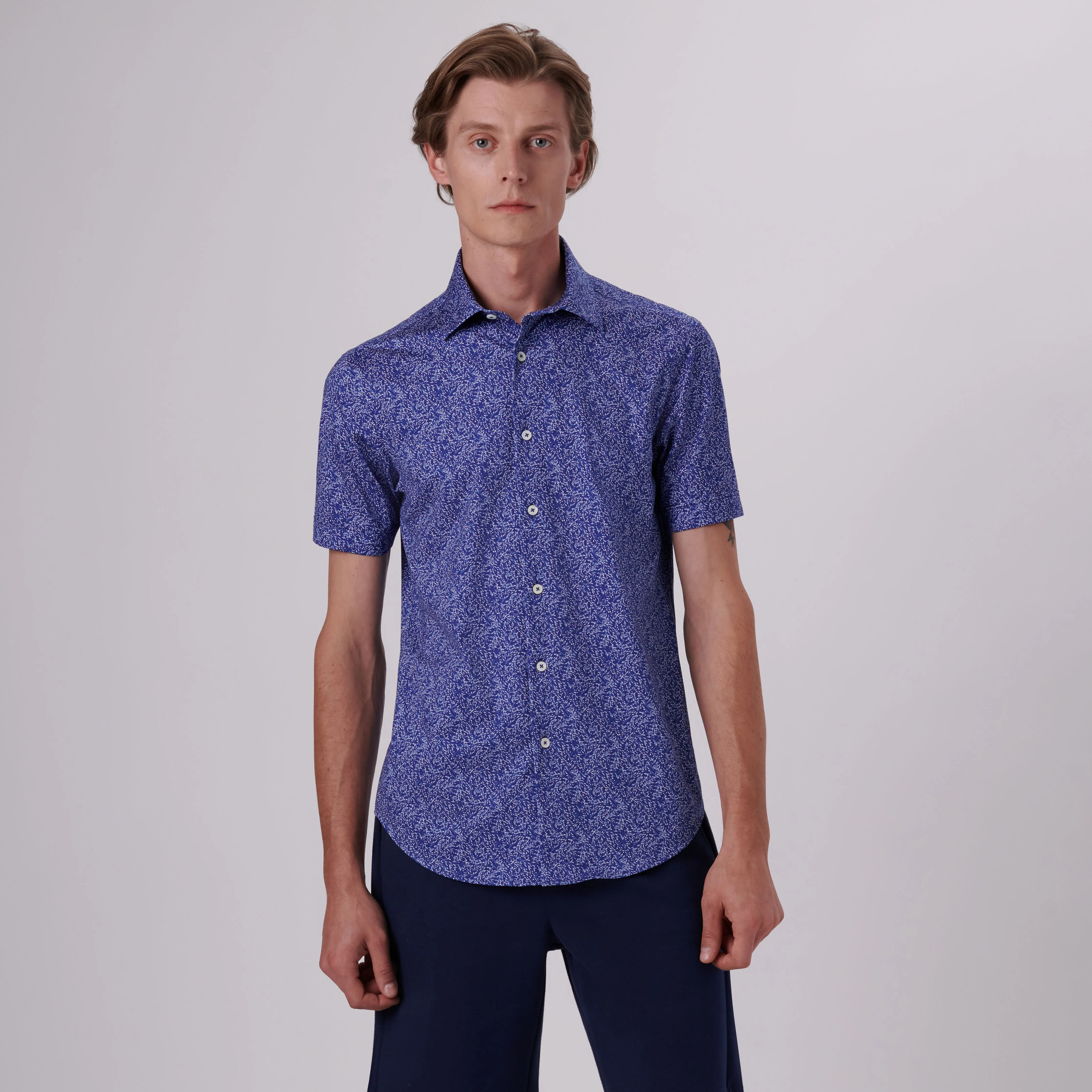 Miles Floral Print OoohCotton Short Sleeve Shirt sold by Bugatchi product image thumbnail 2