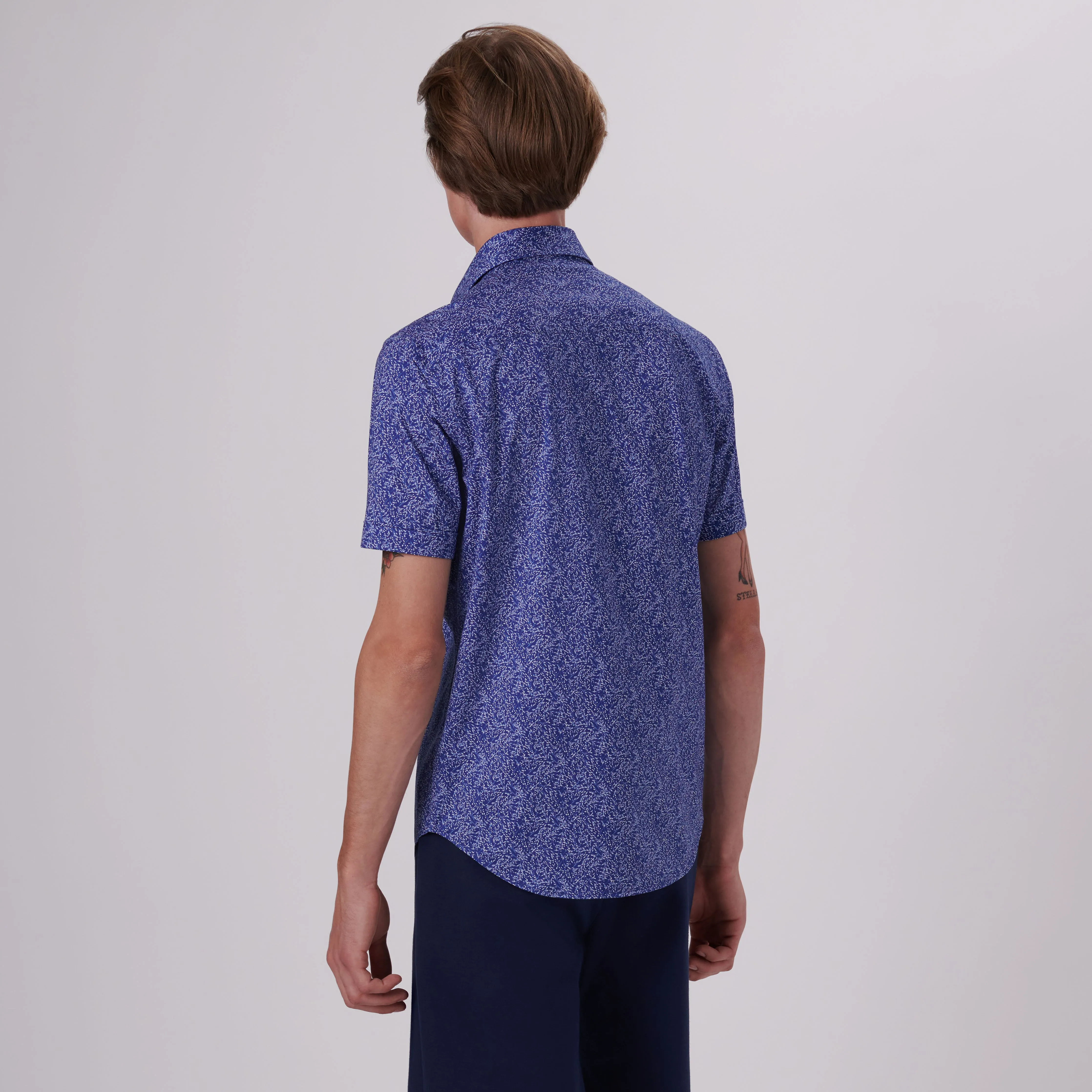Miles Floral Print OoohCotton Short Sleeve Shirt sold by Bugatchi product image thumbnail 4
