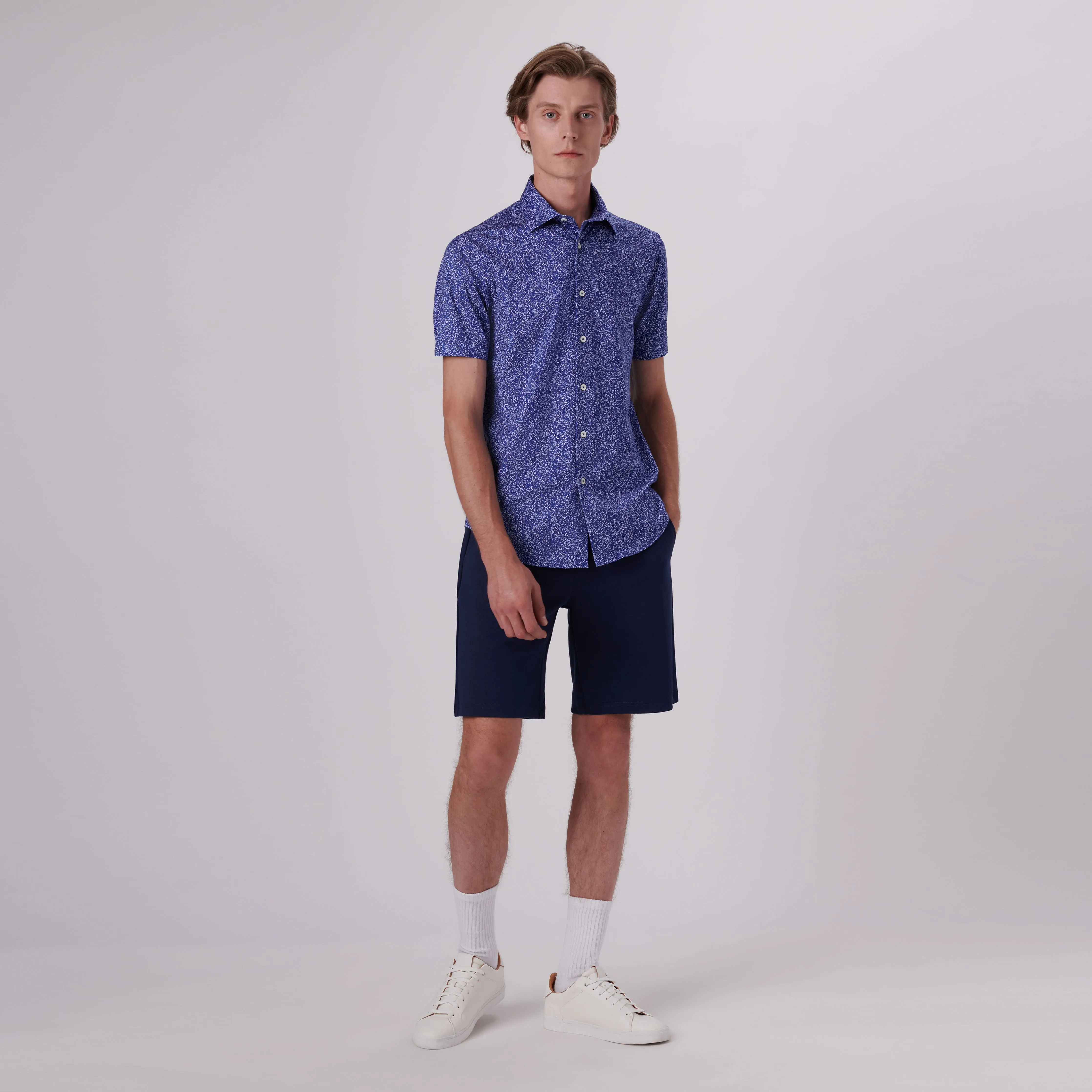 Miles Floral Print OoohCotton Short Sleeve Shirt sold by Bugatchi product image thumbnail 5