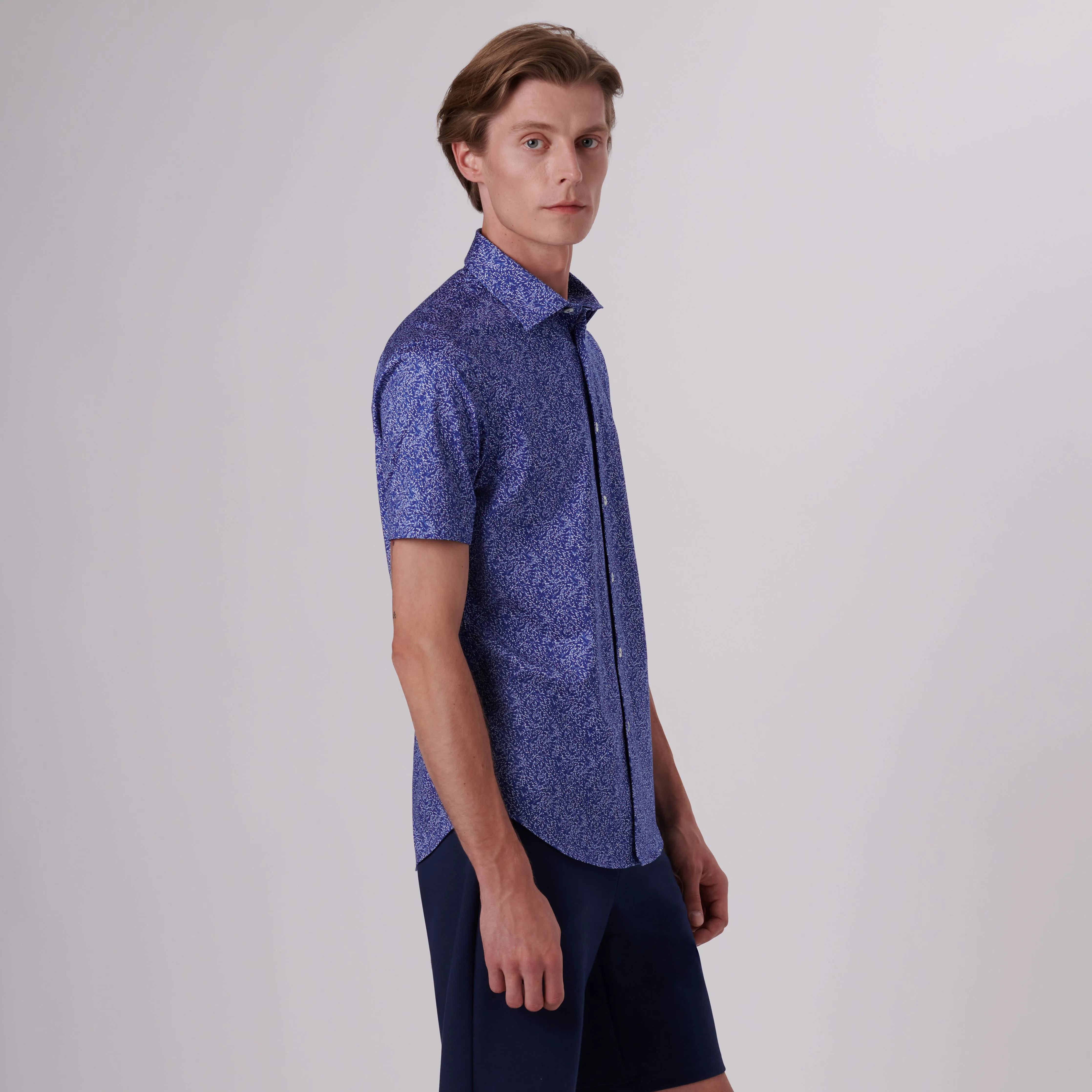 Miles Floral Print OoohCotton Short Sleeve Shirt sold by Bugatchi product image thumbnail 3