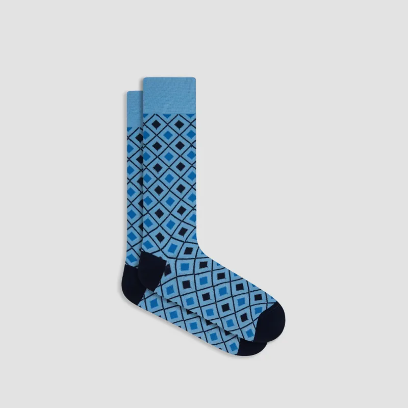Diamond Check Mid-Calf Socks sold by Bugatchi