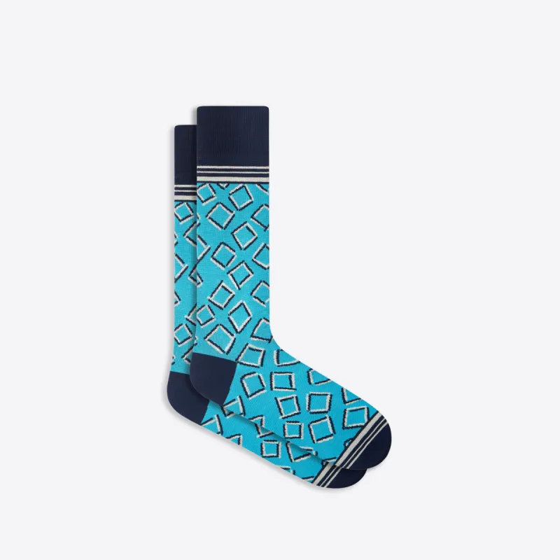 Geometric Mid-Calf Socks sold by Bugatchi