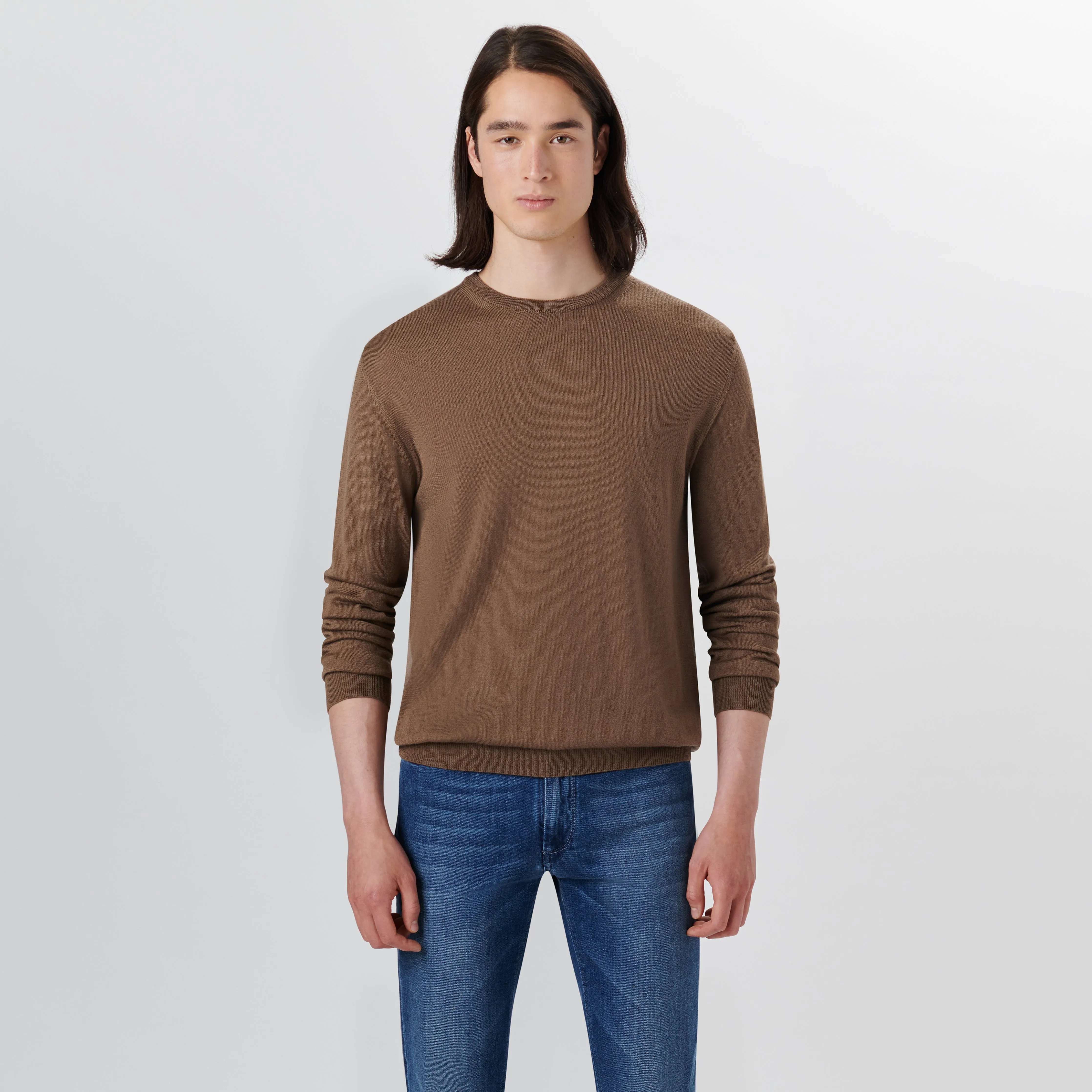 Super Merino Crew Neck Solid Sweater sold by Bugatchi product image thumbnail 2